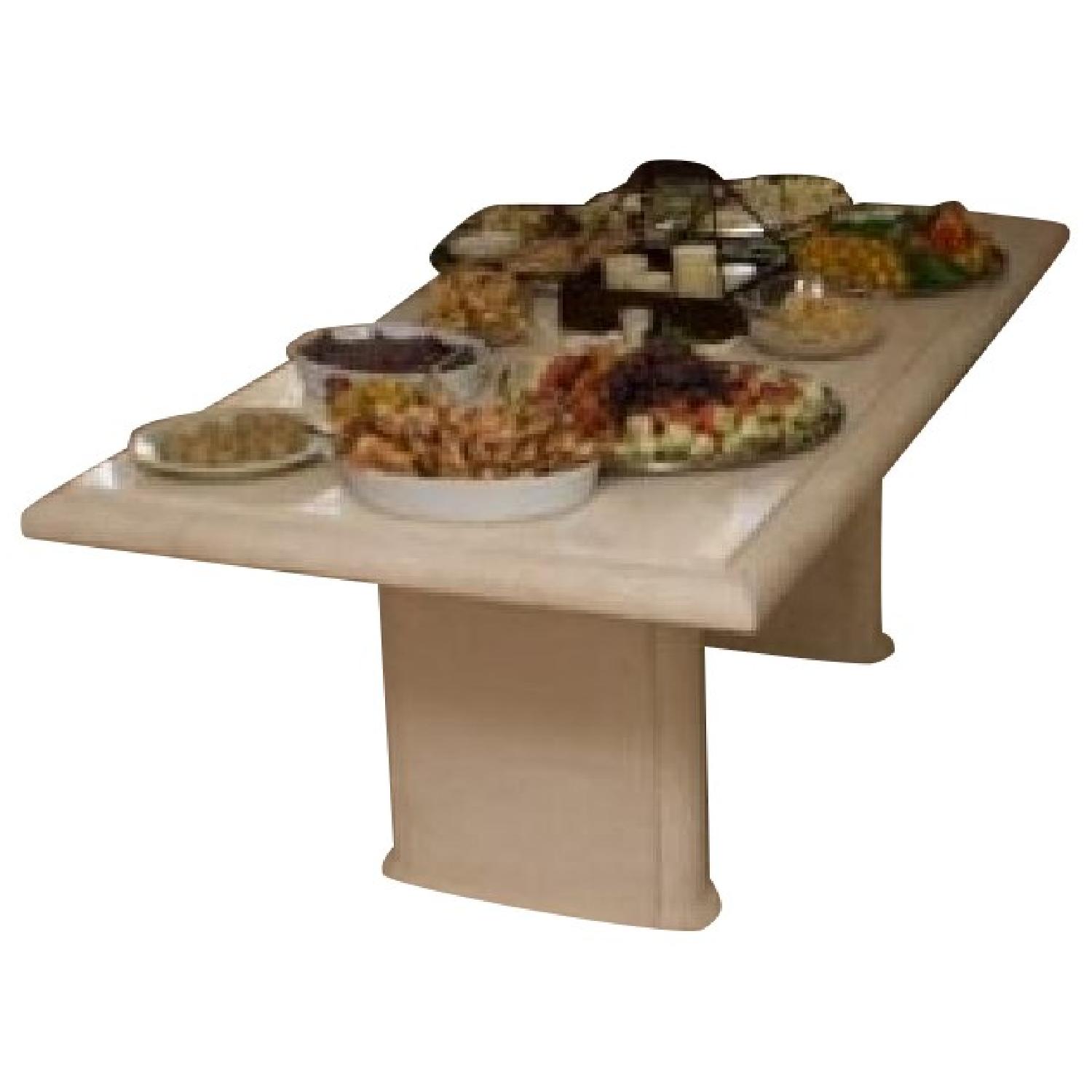 Kreiss Furniture Cream Travertine Dining Table - image-0