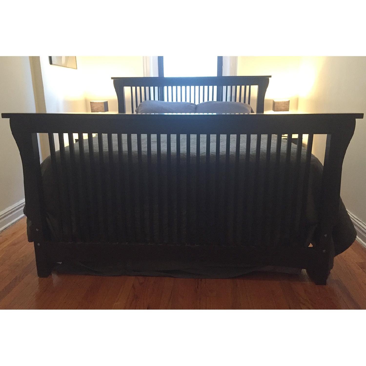 Brown Street Furniture Black Solid Cherry Arts & Crafts Queen Size Bed - image-1