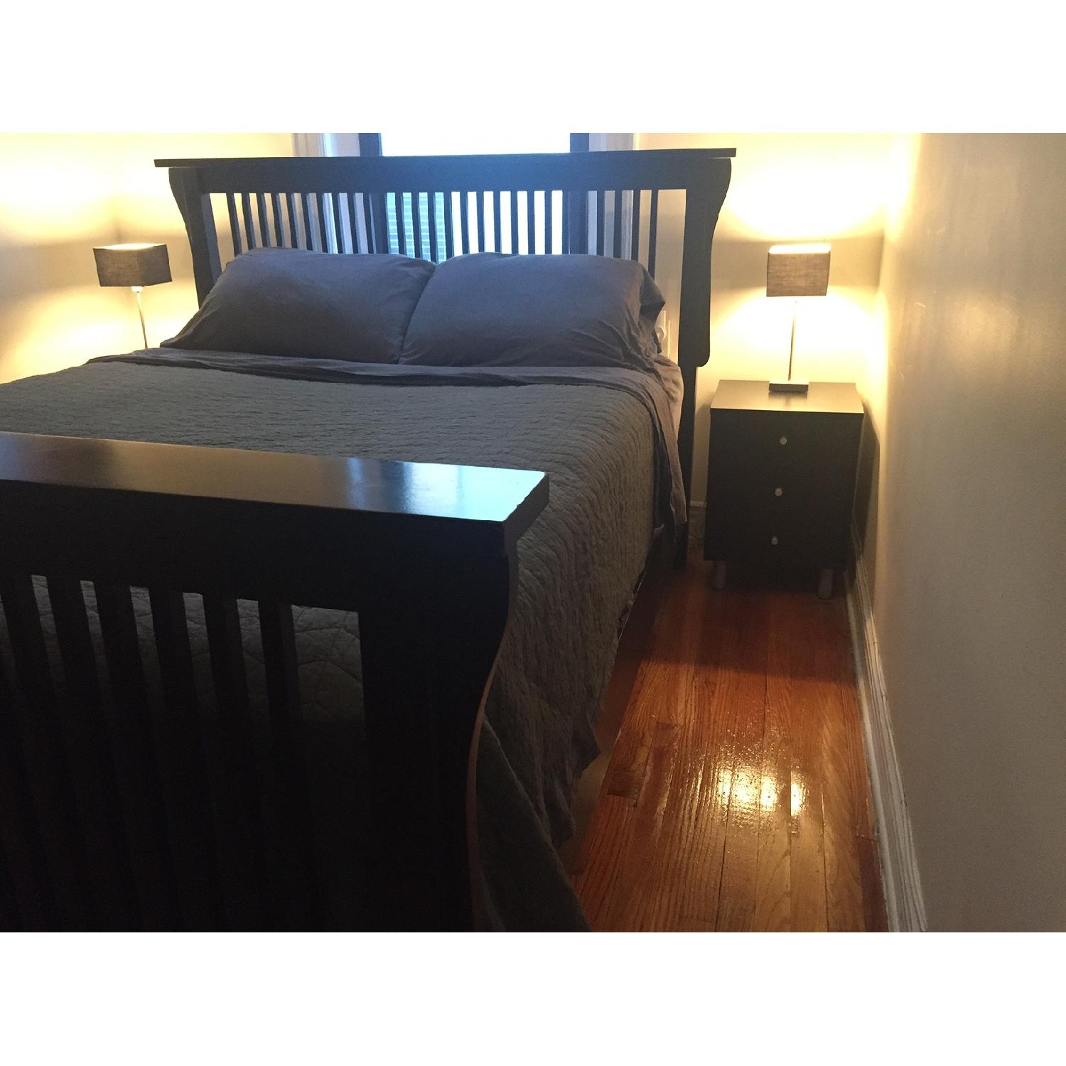 Brown Street Furniture Black Solid Cherry Arts & Crafts Queen Size Bed - image-2