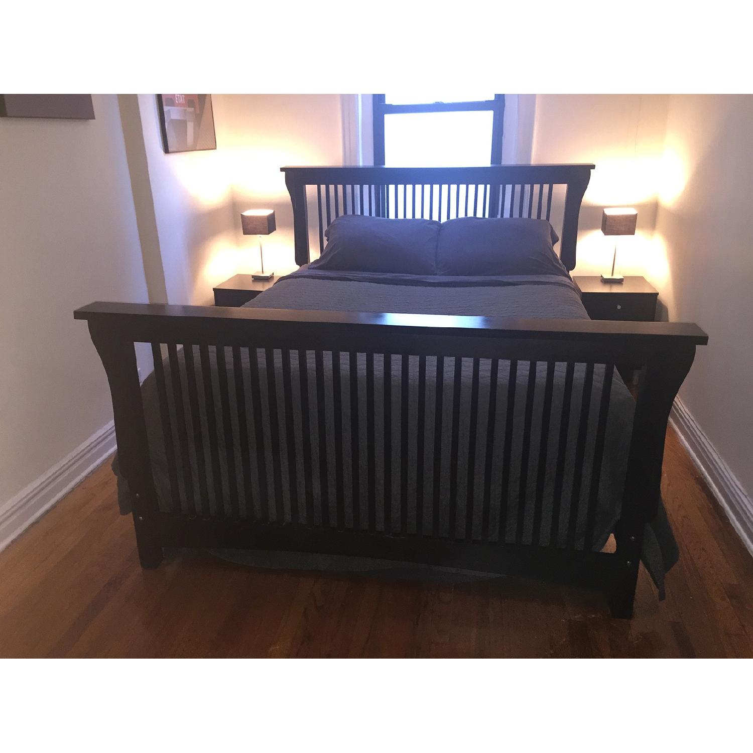 Brown Street Furniture Black Solid Cherry Arts & Crafts Queen Size Bed - image-5