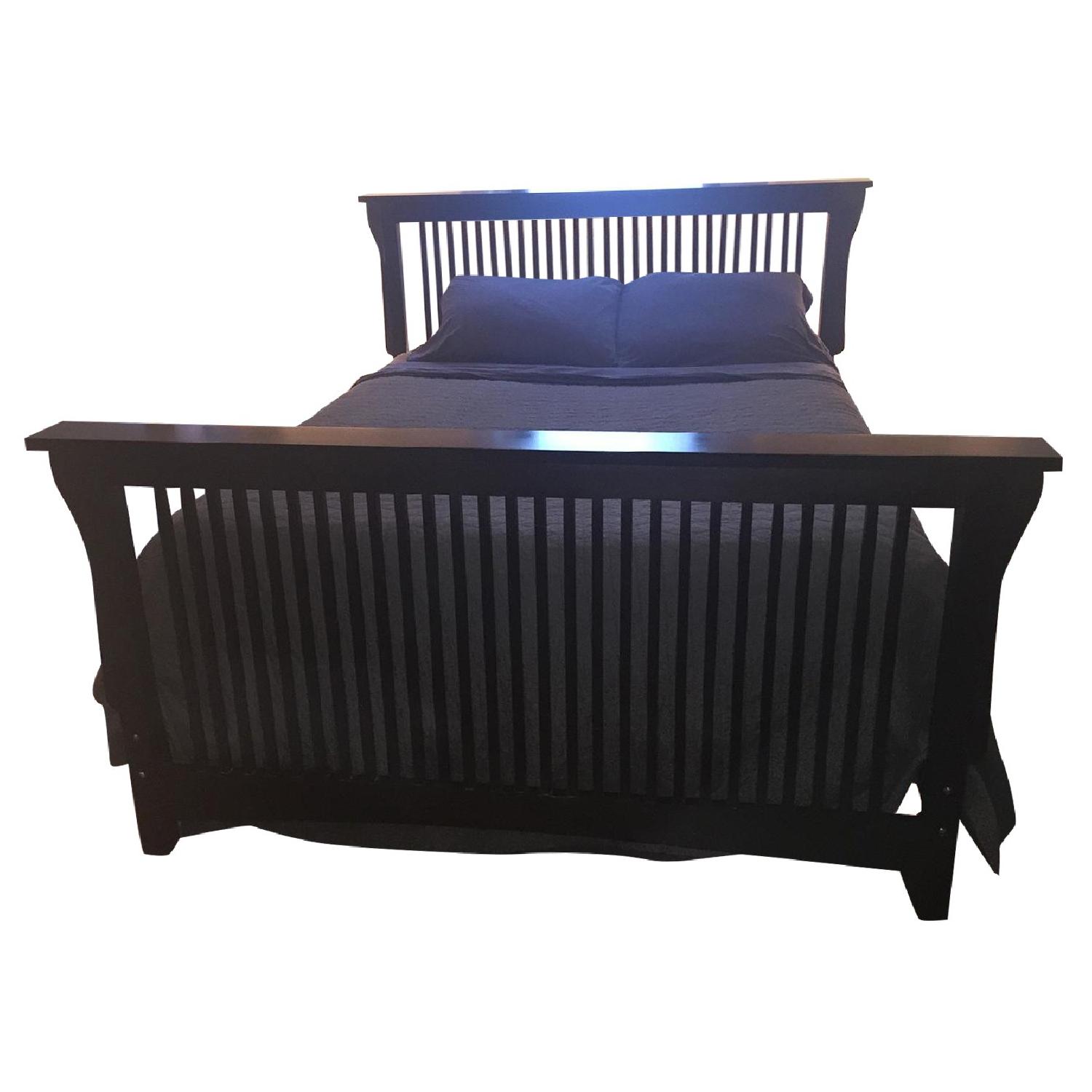 Brown Street Furniture Black Solid Cherry Arts & Crafts Queen Size Bed