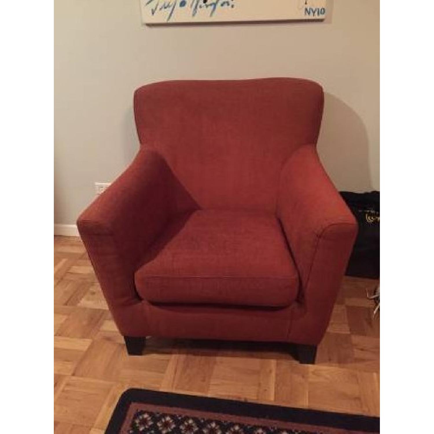 Ikea Burnt Orange Arm Chair - image-1