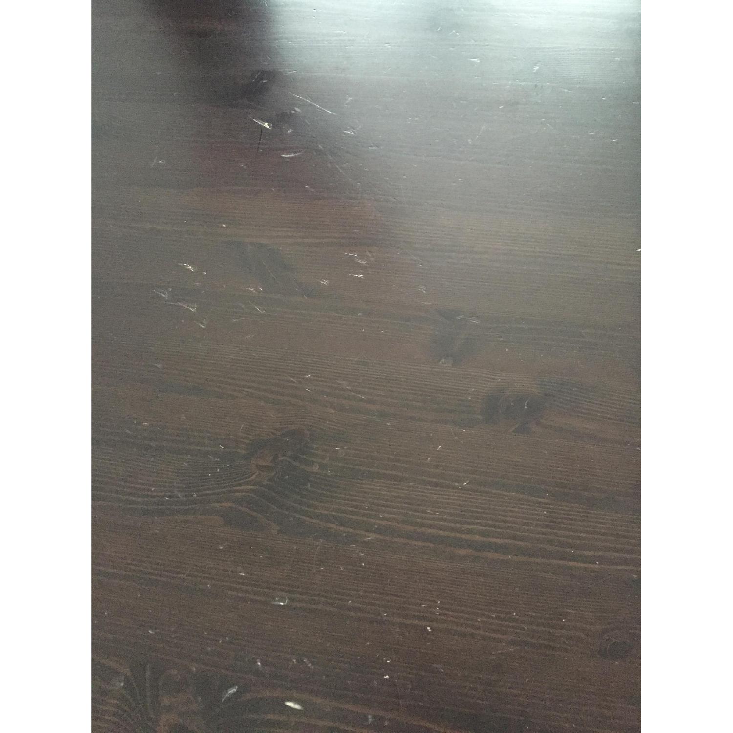 Ikea Solid Wood Table w/ 6 Ivory Microfiber Dining Chairs - image-6