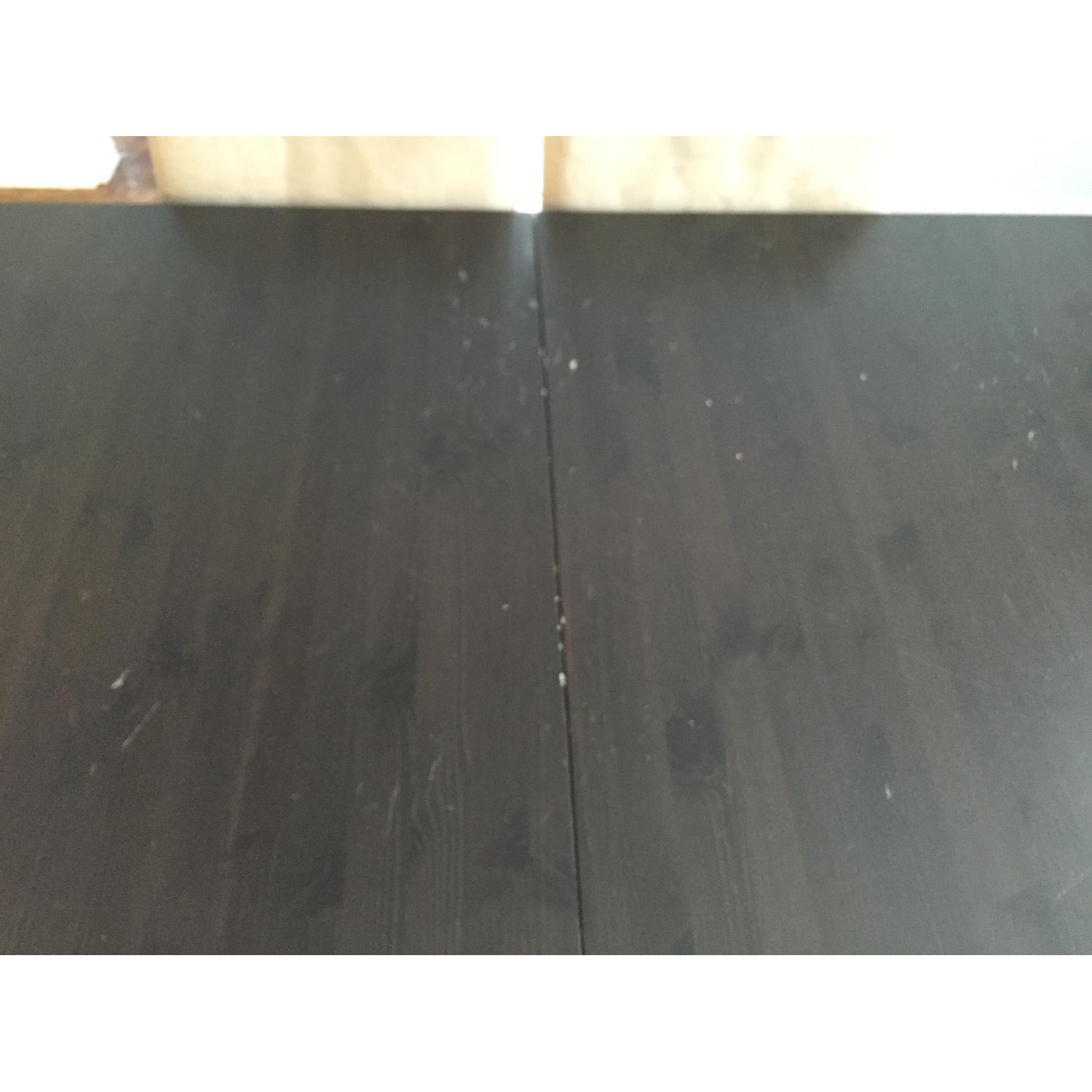 Ikea Solid Wood Table w/ 6 Ivory Microfiber Dining Chairs - image-7