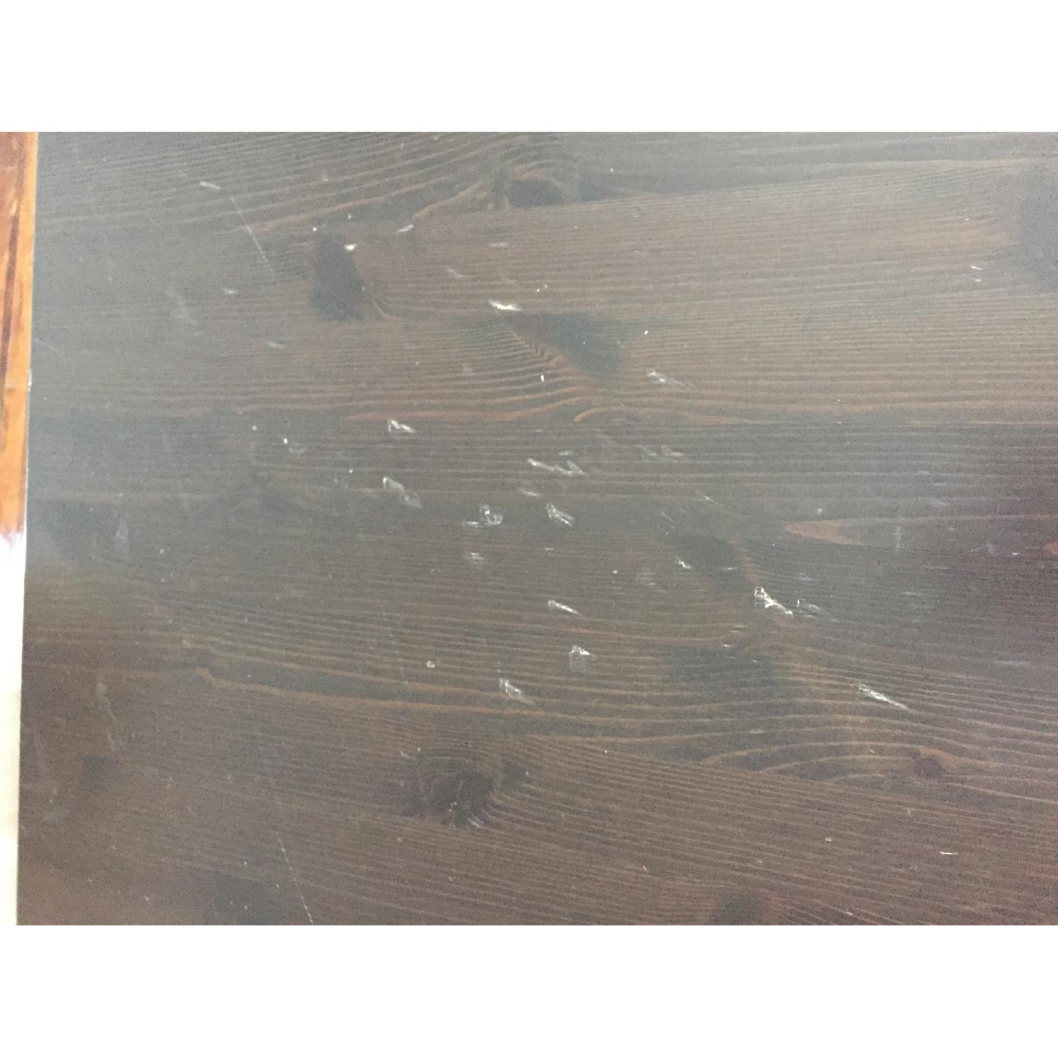 Ikea Solid Wood Table w/ 6 Ivory Microfiber Dining Chairs - image-9