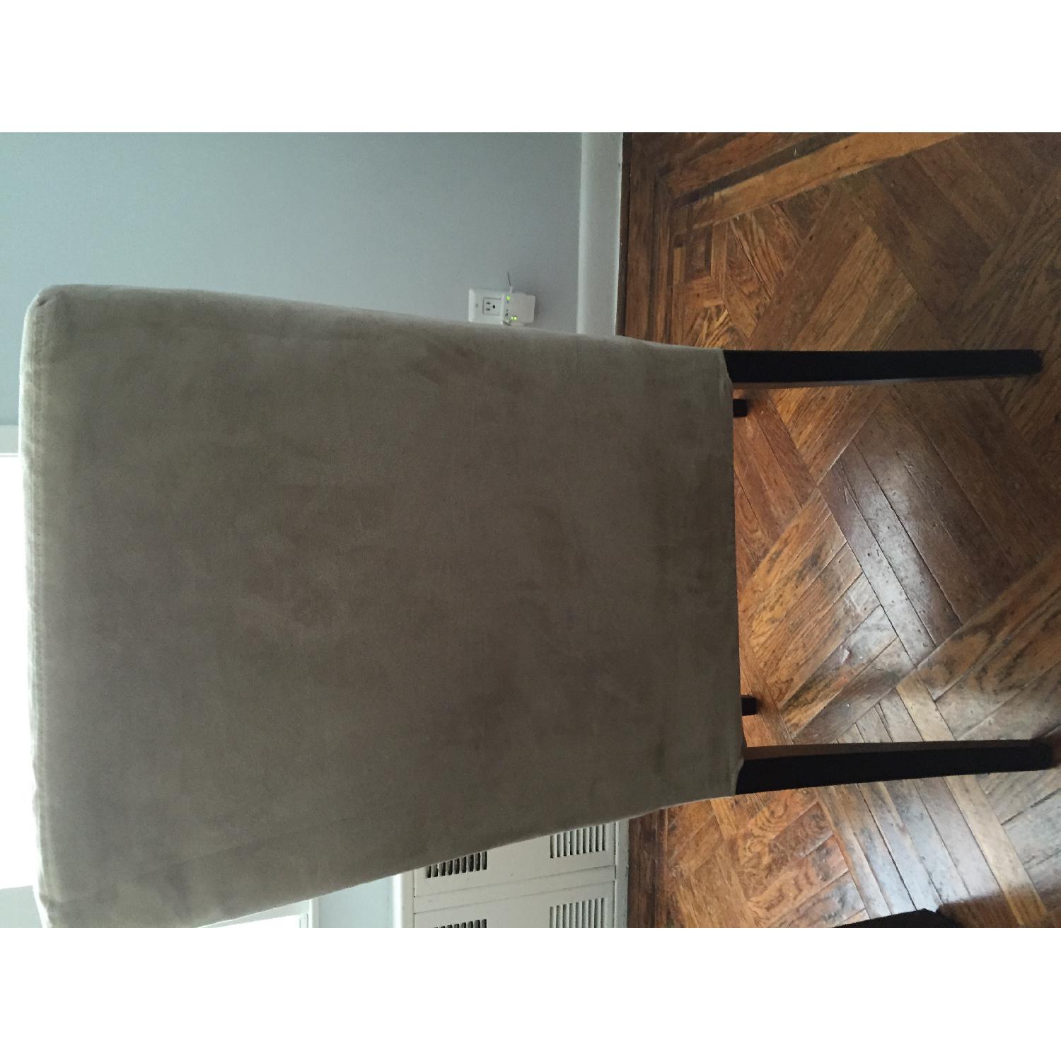 Ikea Solid Wood Table w/ 6 Ivory Microfiber Dining Chairs - image-10