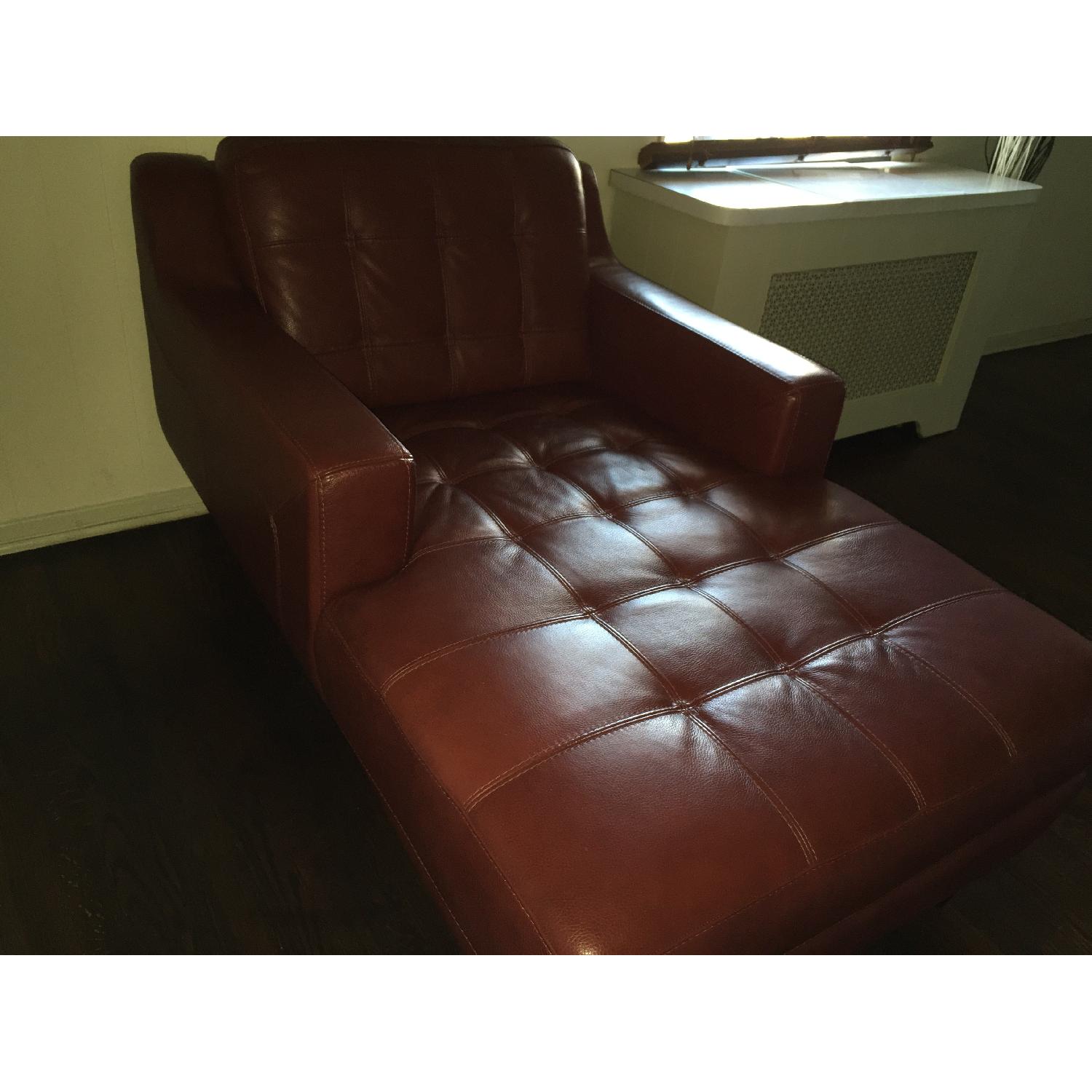Haverty's Metropolis Leather Chaise - image-2