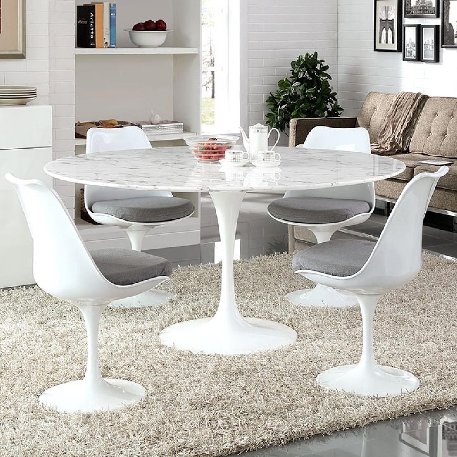 Lex Mod Lippa Faux Marble Dining Table In White - image-3