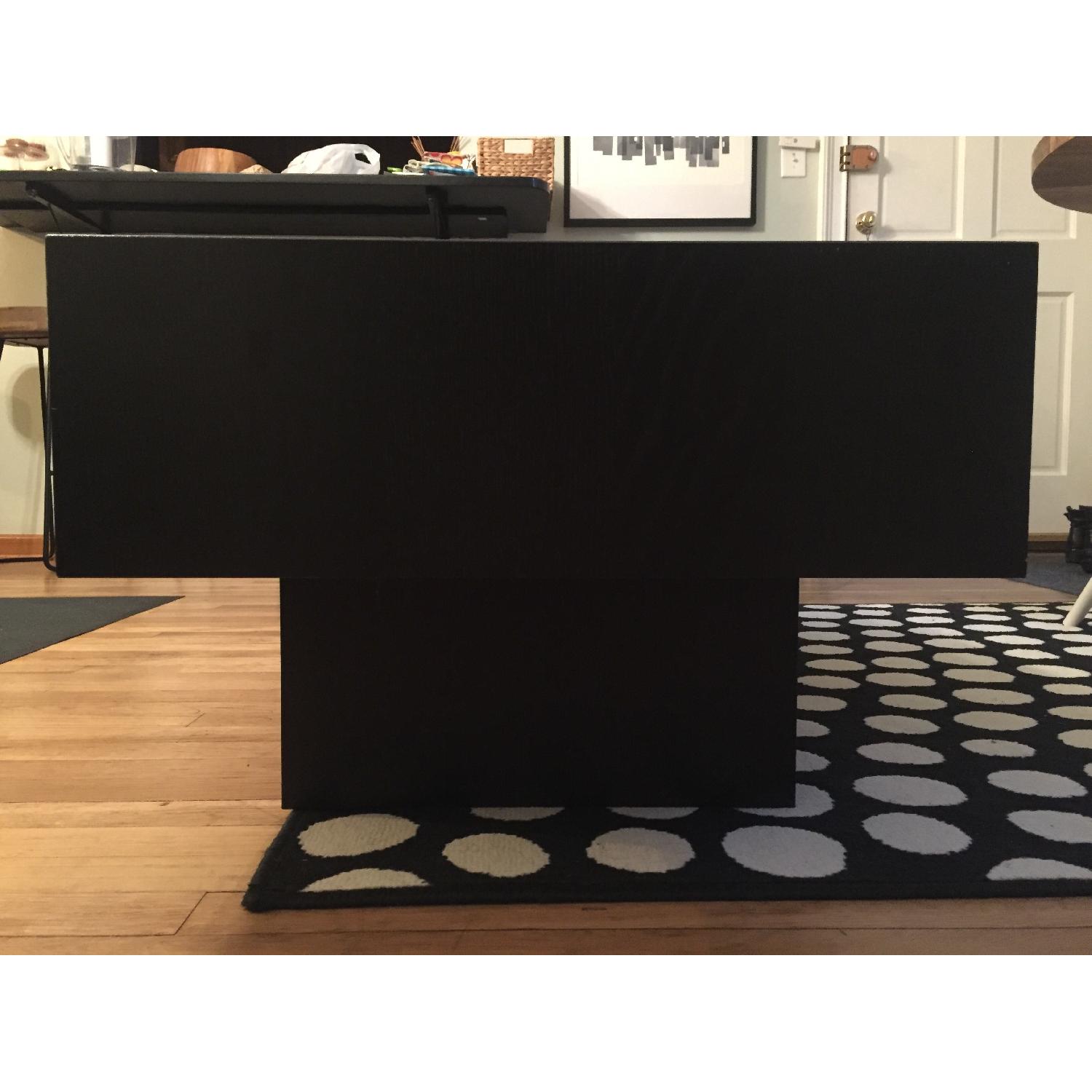 Ikea Ramvik Glass Top Coffee Table w/ Storage AptDeco