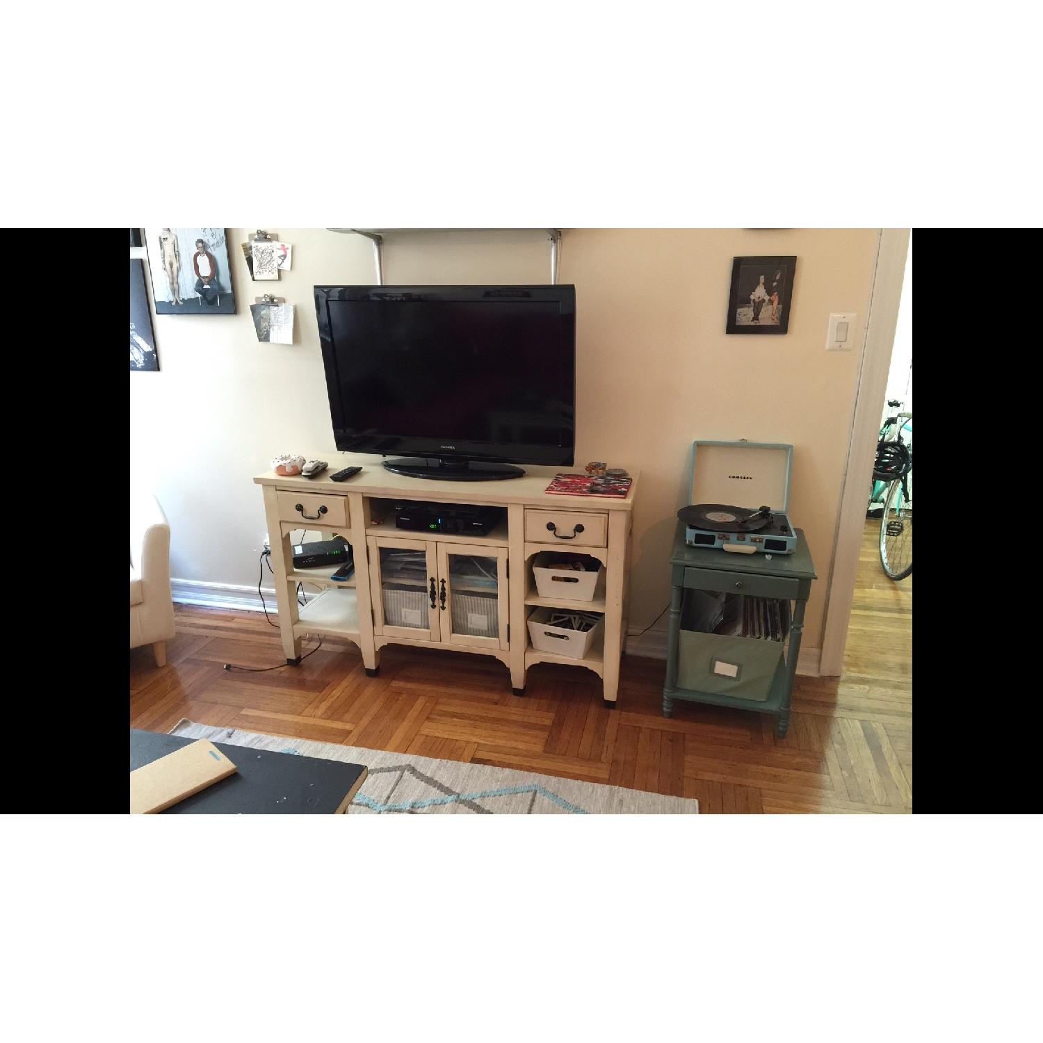 Broyhill White Wooden Credenza & Media Center - image-1