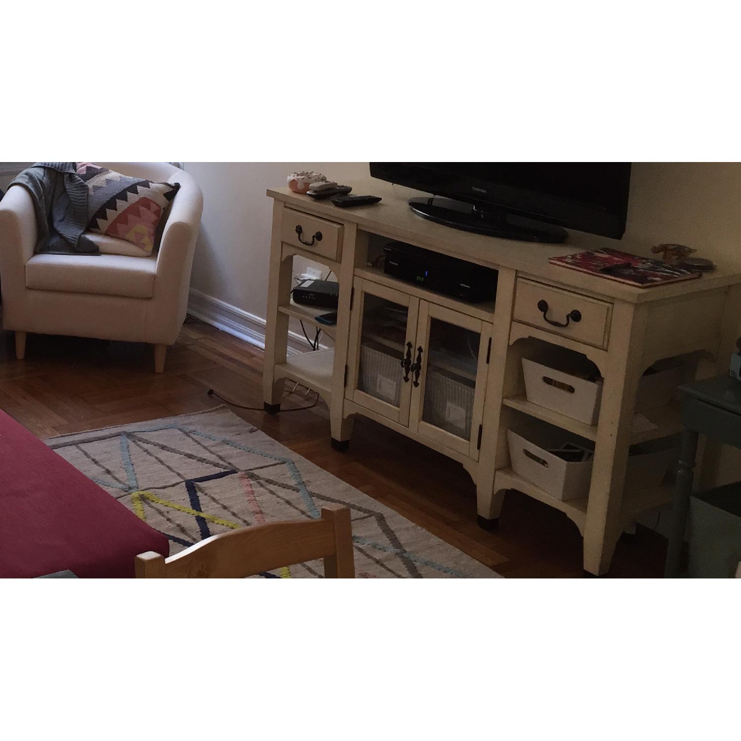 Broyhill White Wooden Credenza & Media Center - image-2