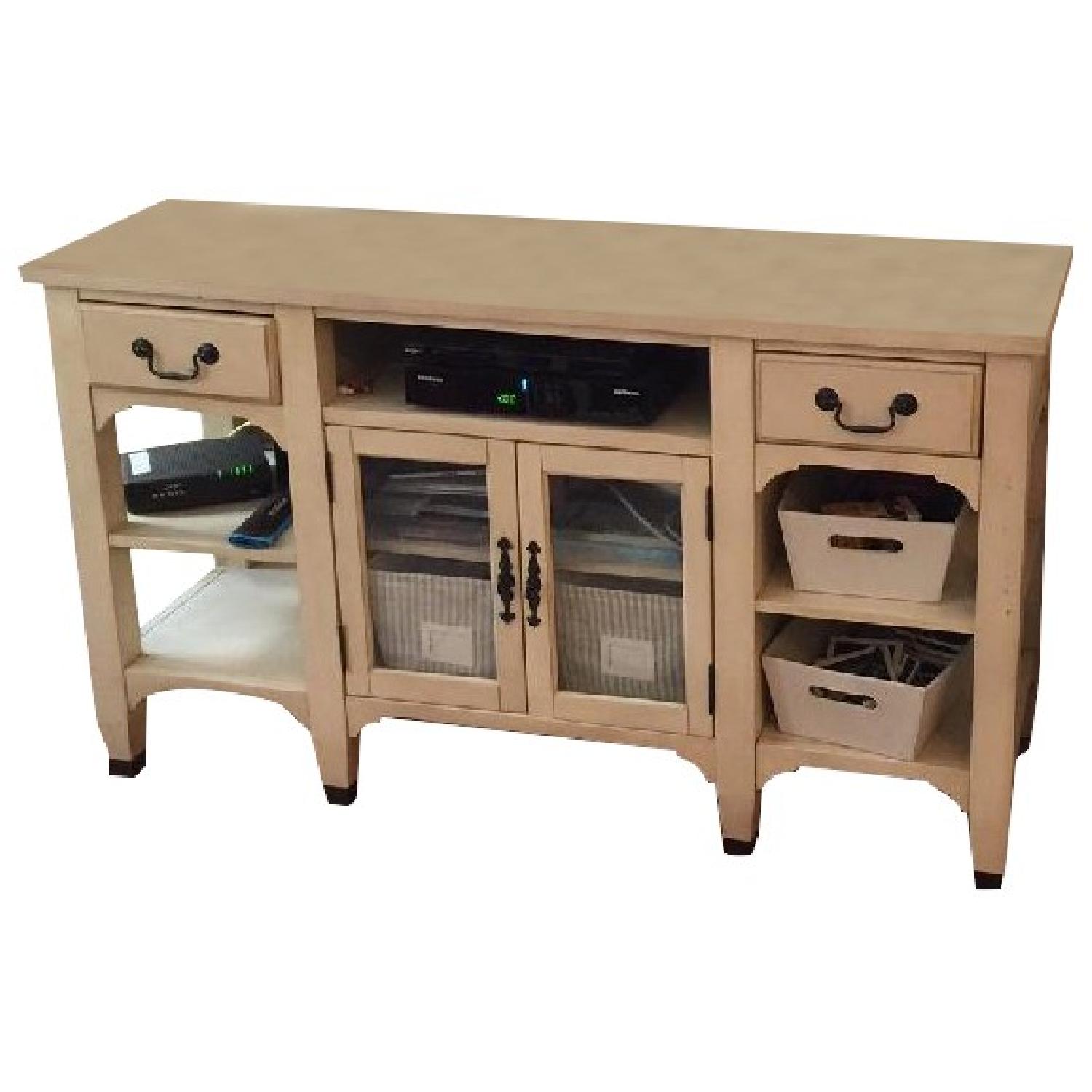 Broyhill White Wooden Credenza & Media Center - image-0