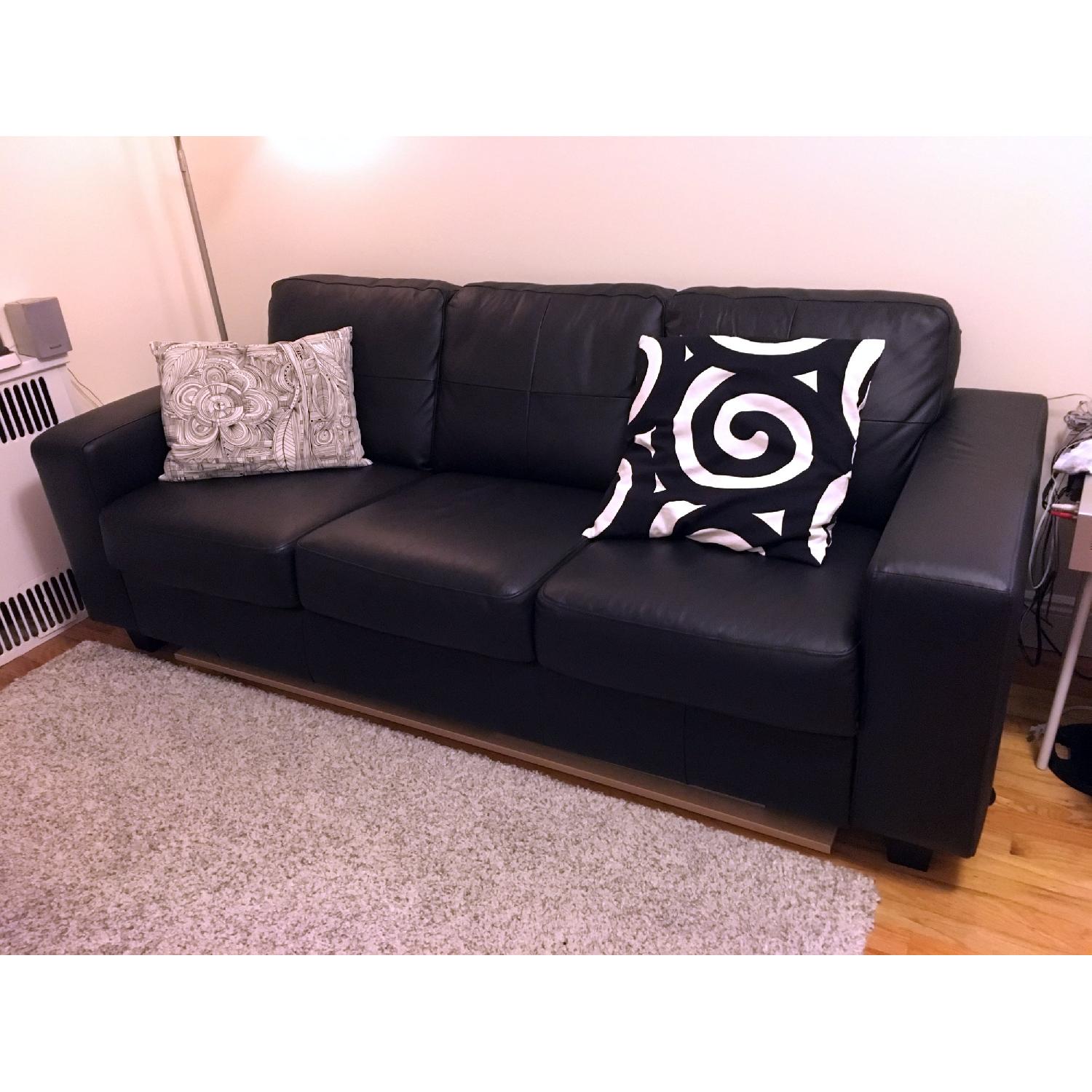 Ikea Skogaby Leather Sofa AptDeco