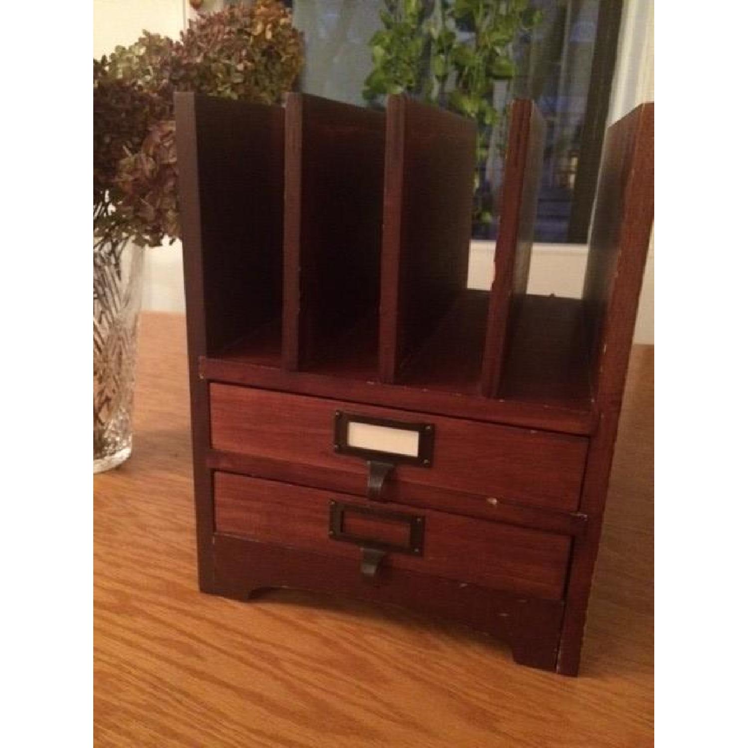 Pottery Barn Wood Desk Organizer - image-1