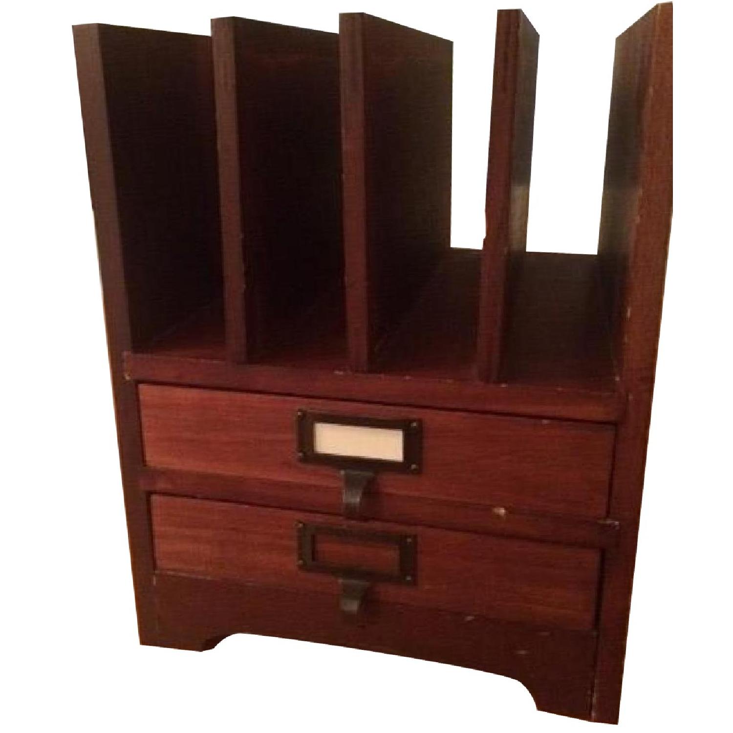 Pottery Barn Wood Desk Organizer - image-0