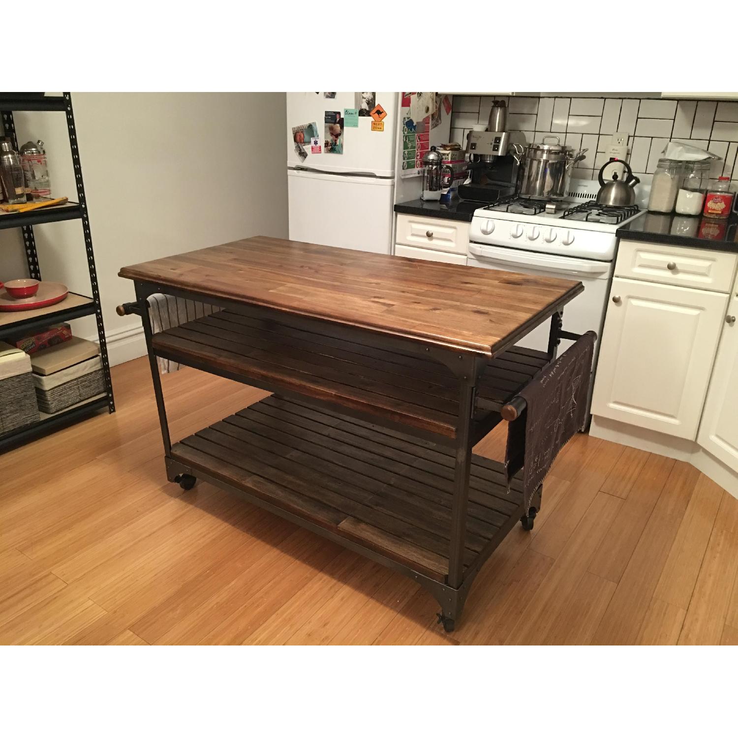 World Market Wood and Metal Jackson Kitchen Cart - image-5