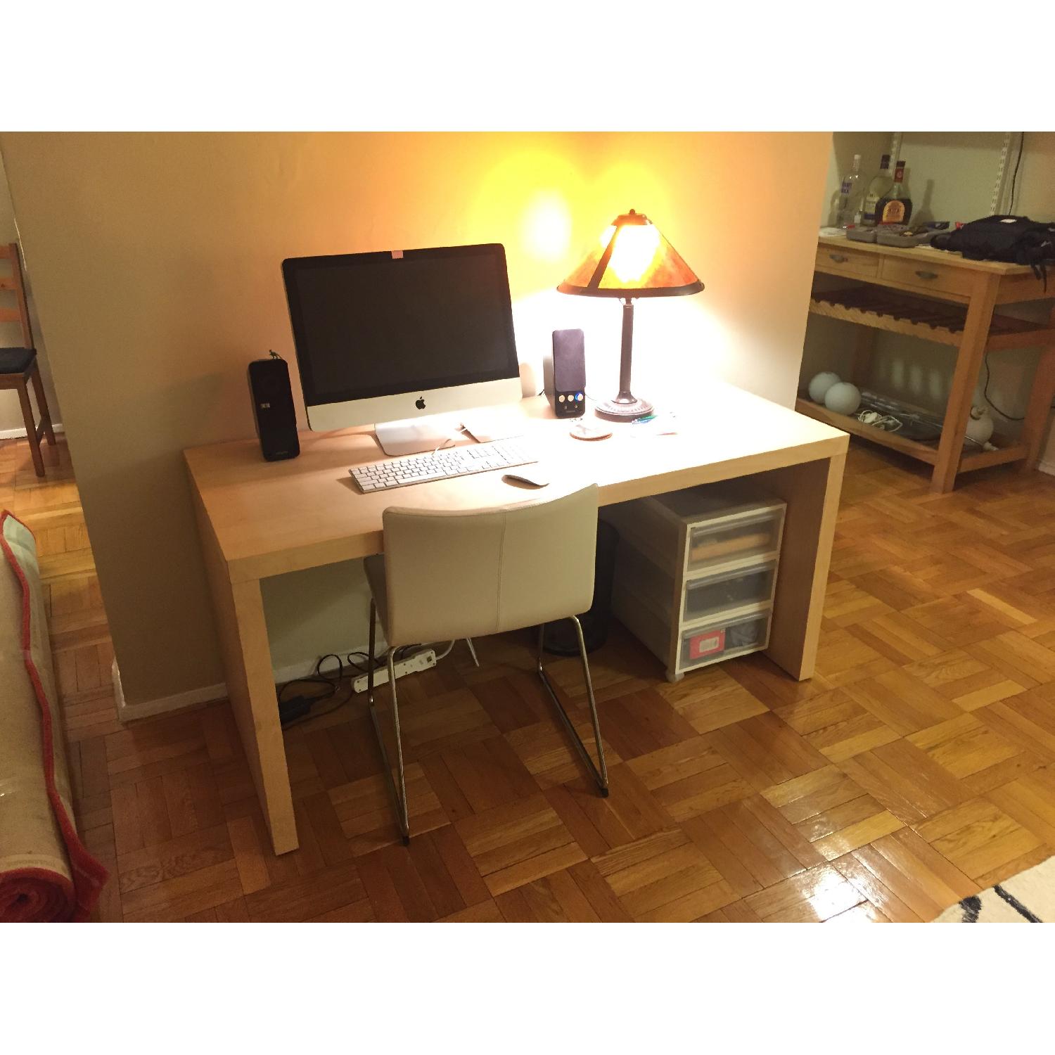 Ikea Malm Desk w/ Pull-Out In Birch Veneer - image-1