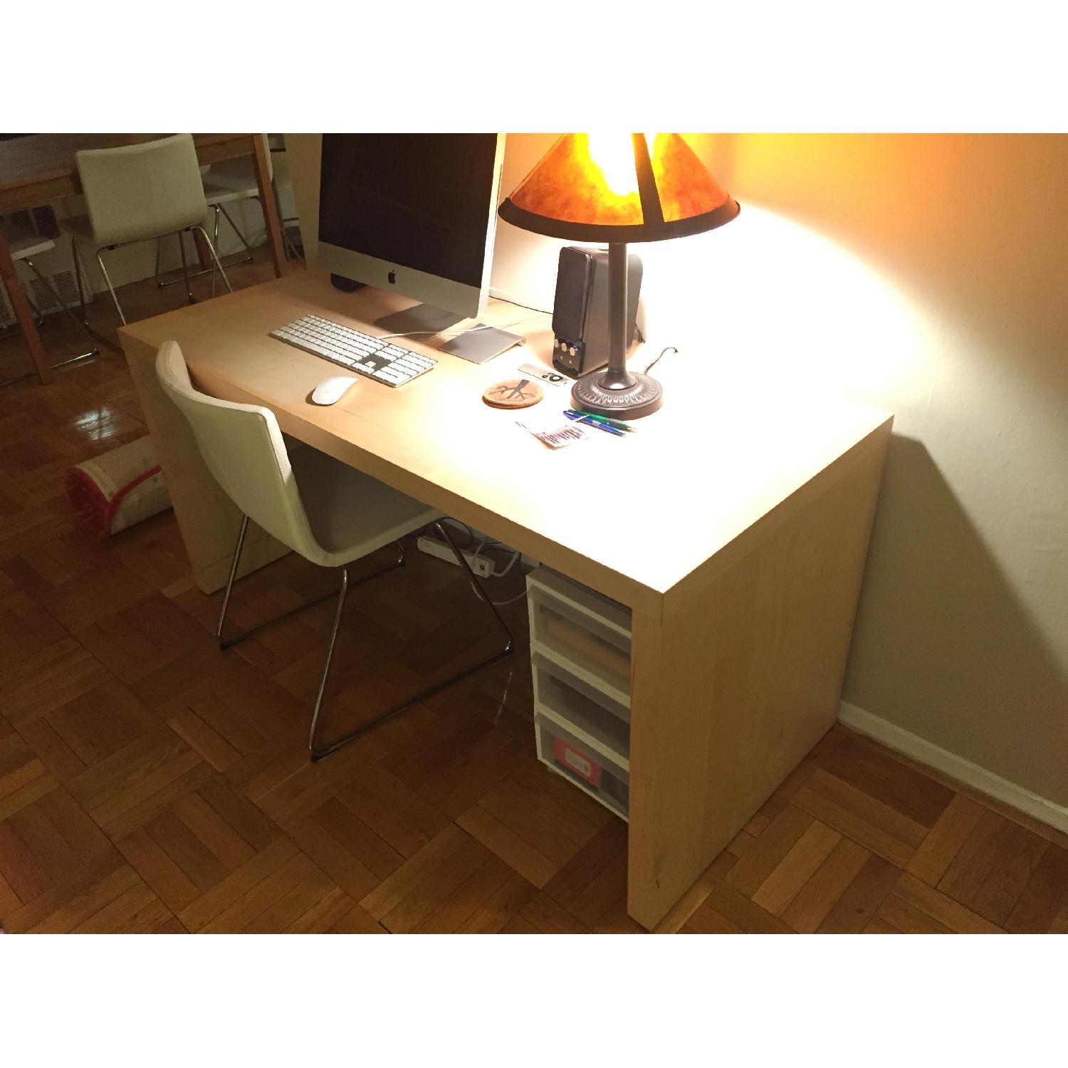 Ikea Malm Desk w/ PullOut In Birch Veneer AptDeco