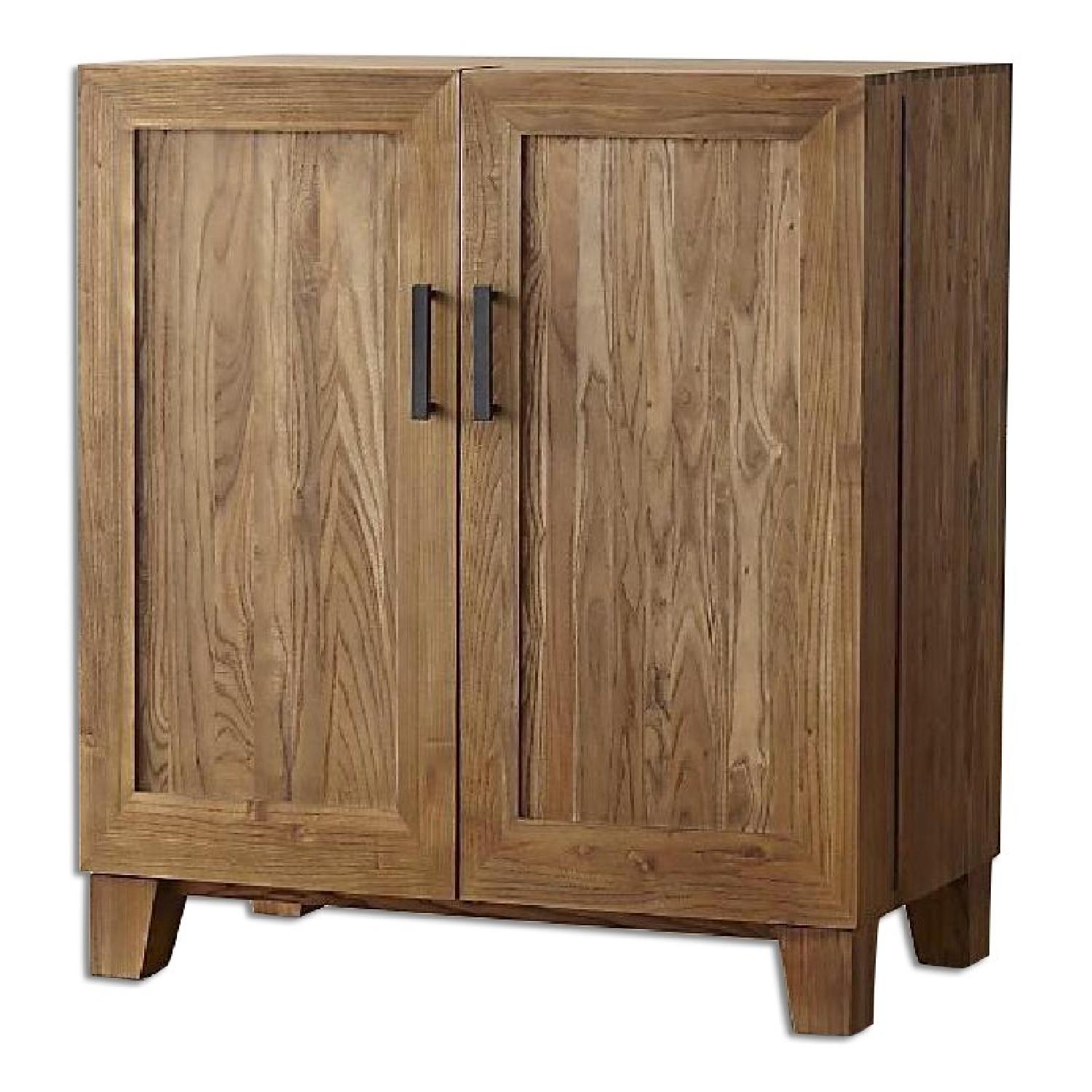 Crate & Barrel Solid Wood Bar Cabinet - image-0