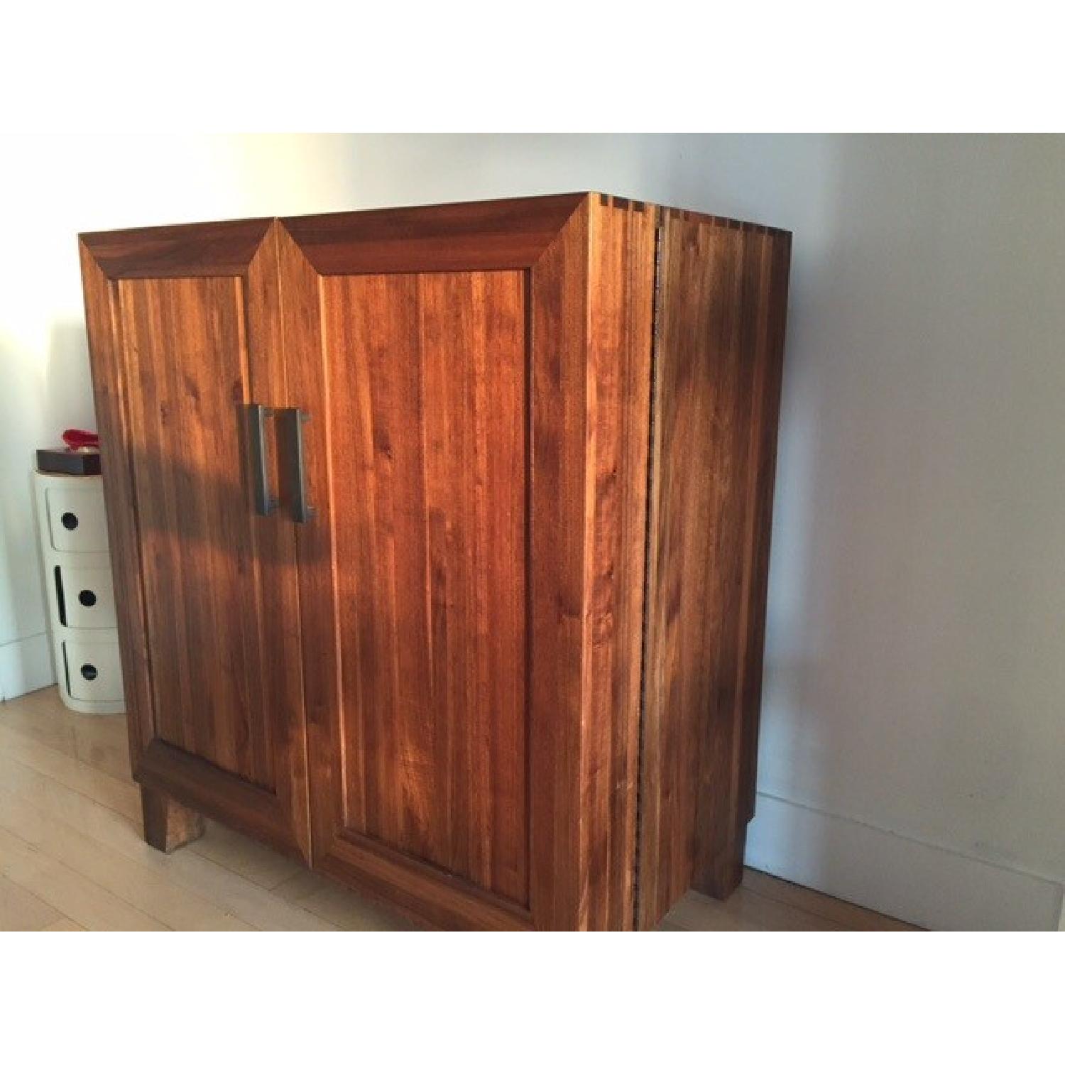 Crate & Barrel Solid Wood Bar Cabinet - image-1