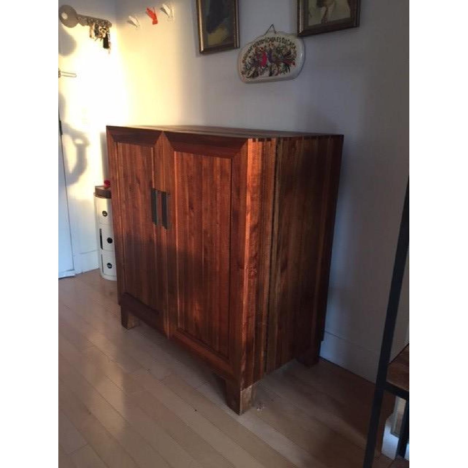 Crate & Barrel Solid Wood Bar Cabinet - image-2