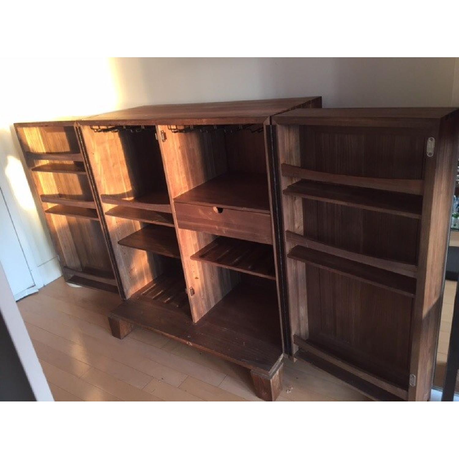 Crate & Barrel Solid Wood Bar Cabinet - image-3