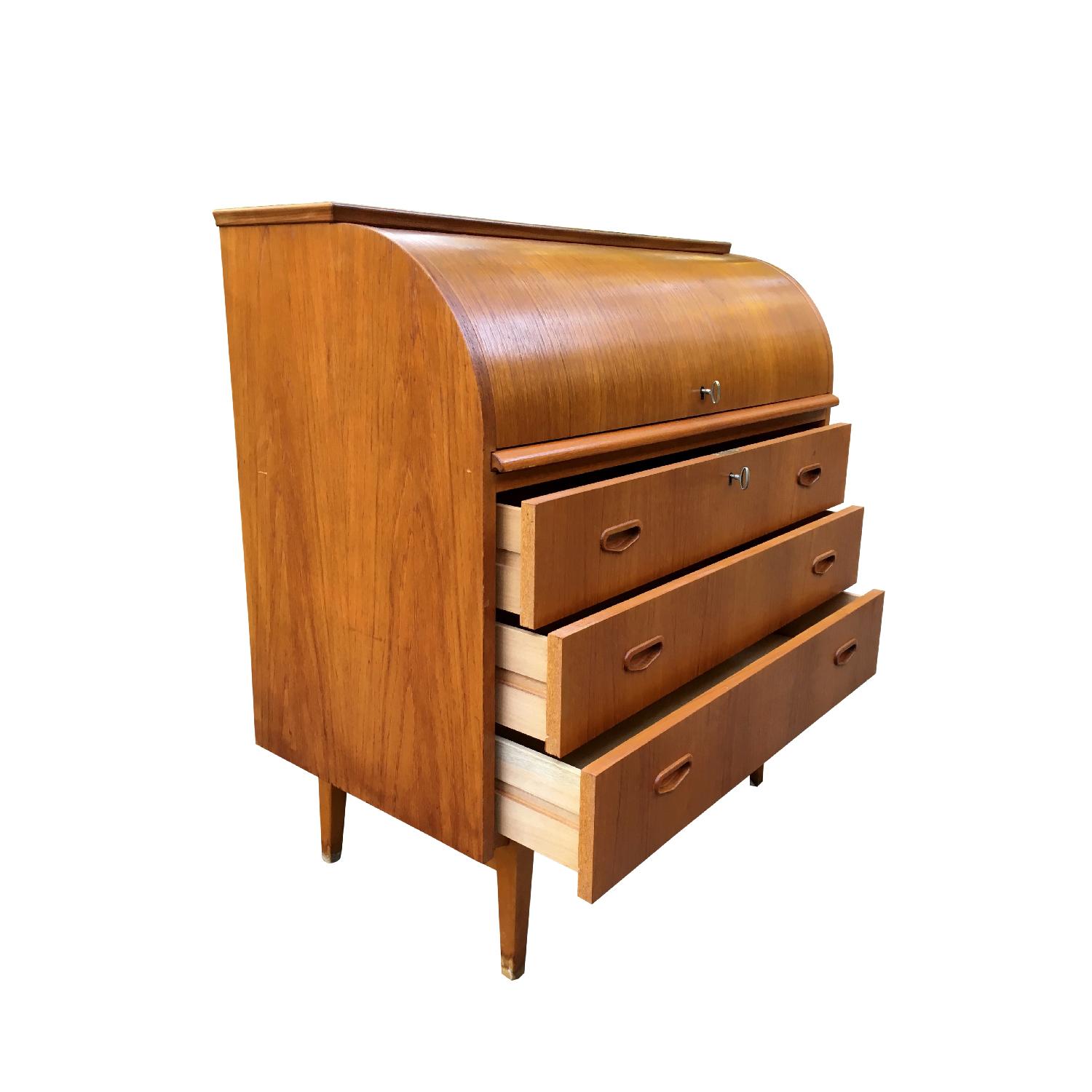 Ostergaard VIntage Mid Century Scandinavian Roll Top Desk - image-4