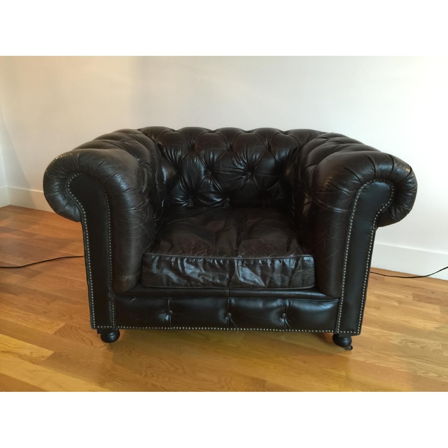 Restoration Hardware Kensington Leather Chair - image-2