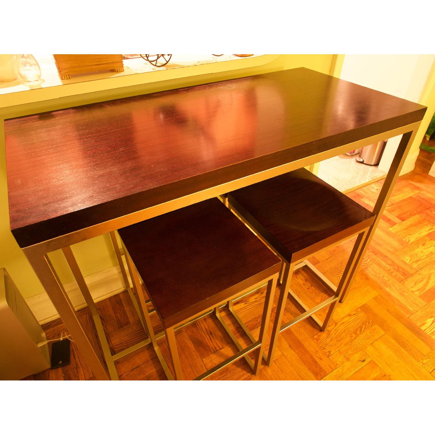 Crate & Barrel Counter Height Dining Table w/ 4 Stools - image-2