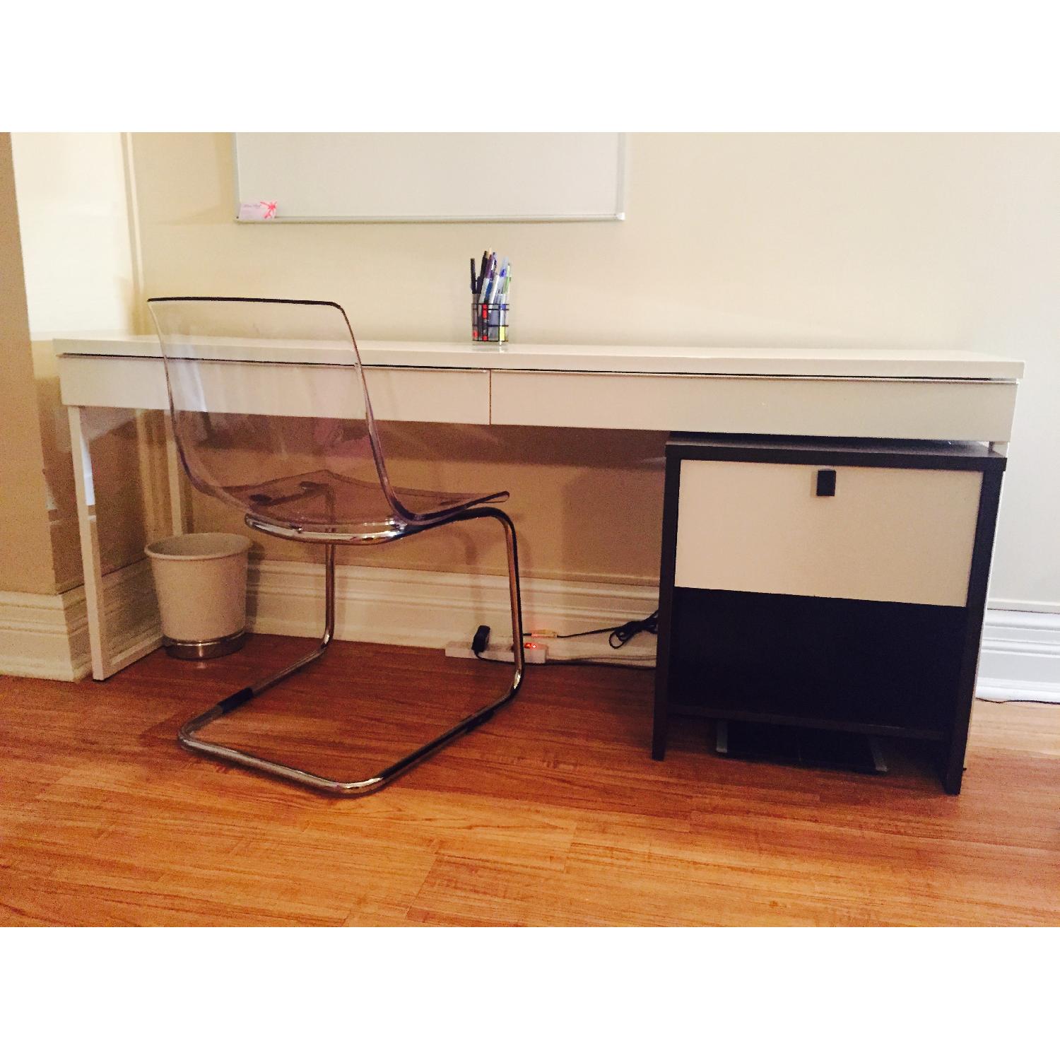 Ikea High Gloss White Desk - image-3