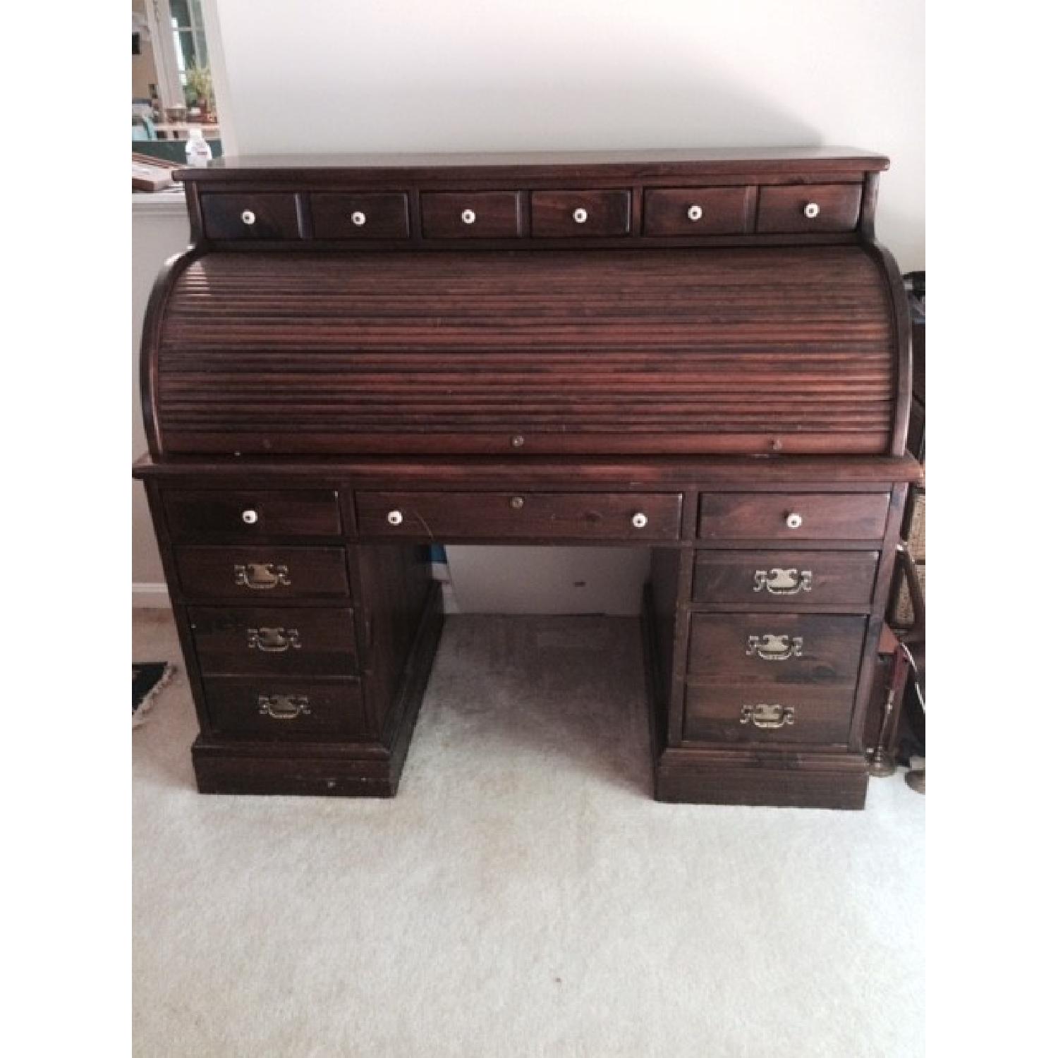 Ethan Allen Roll Top Desk AptDeco