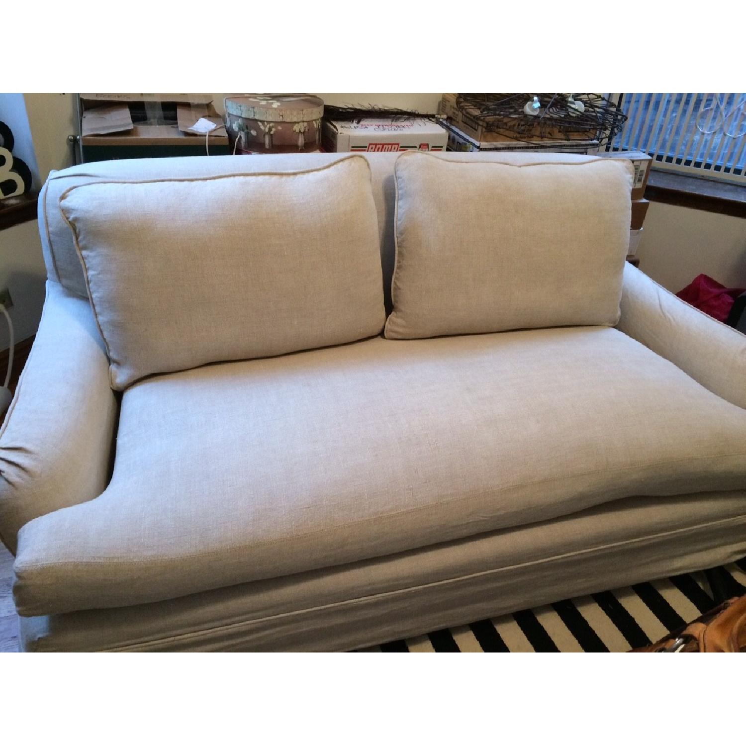 Restoration Hardware Belgian Roll Arm Sofa - image-3