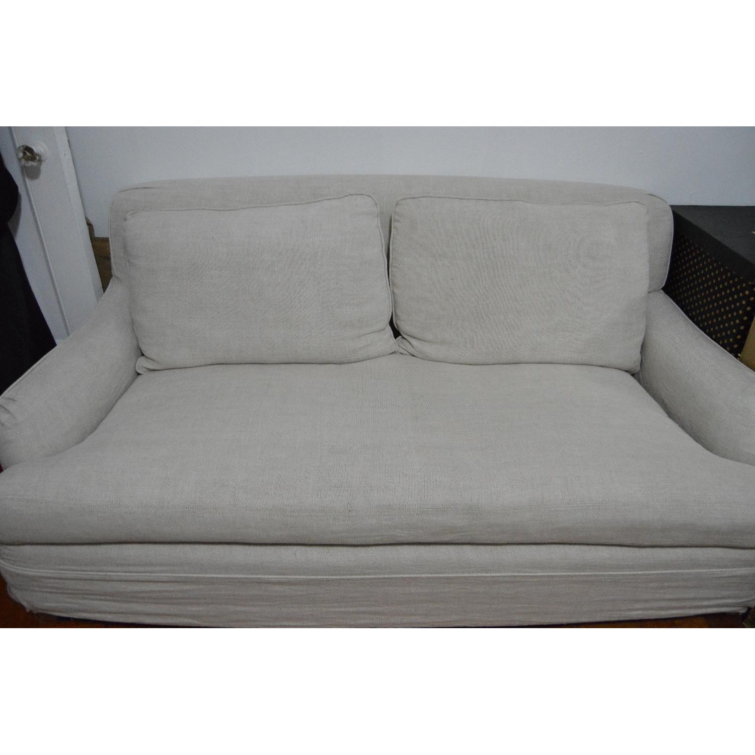 Restoration Hardware Belgian Roll Arm Sofa - image-4