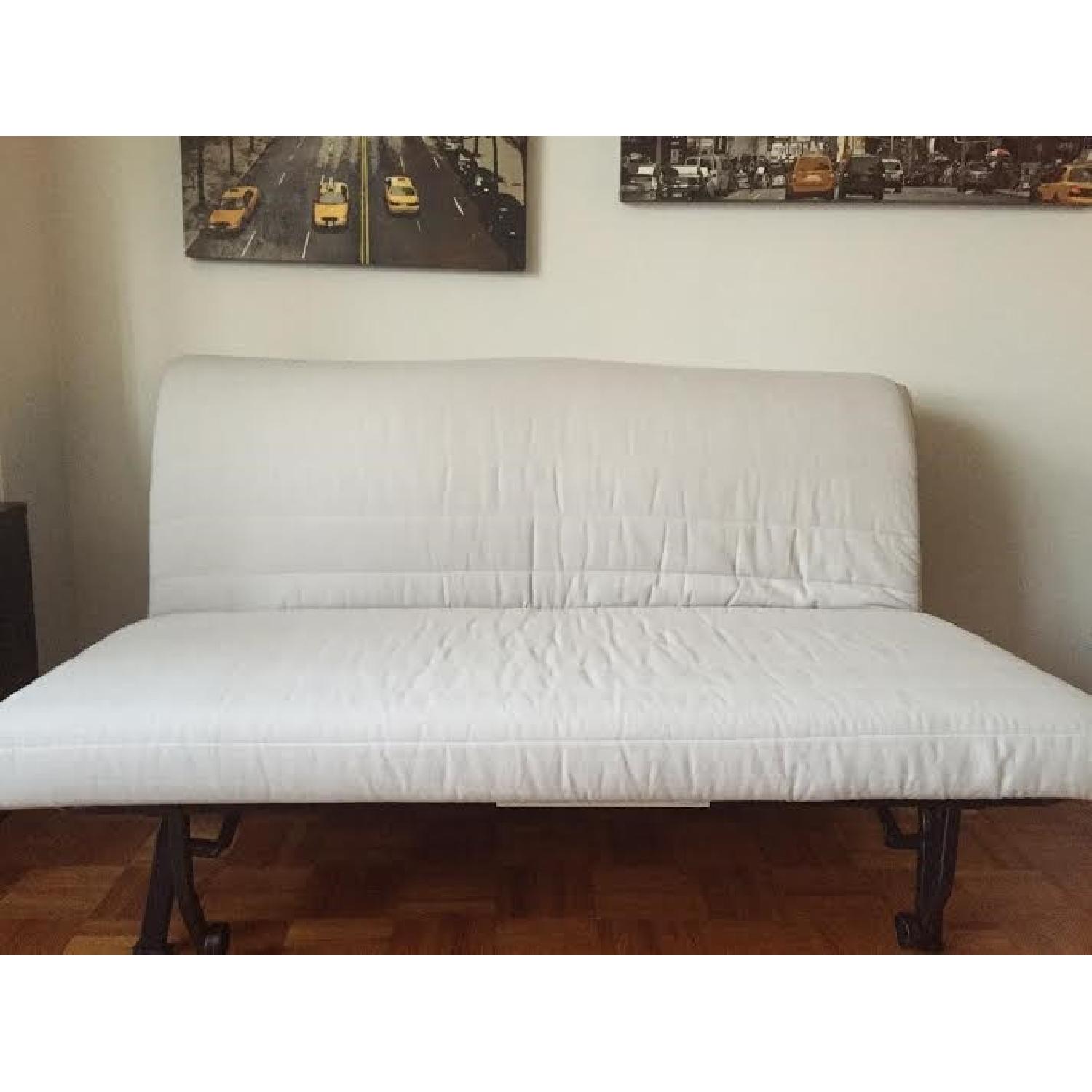 Ikea Lycksele Sofa Bed w/ Blue Cover - image-5