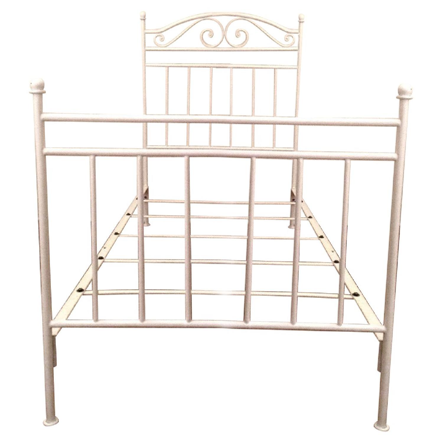 Vintage Wrought Iron Twin Bed Frame - image-0