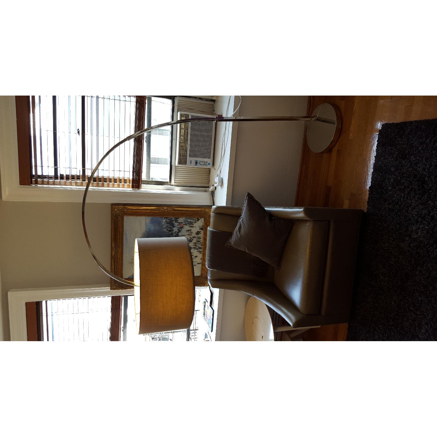 West Elm Overarching Polished Nickel Floor Lamp - image-1