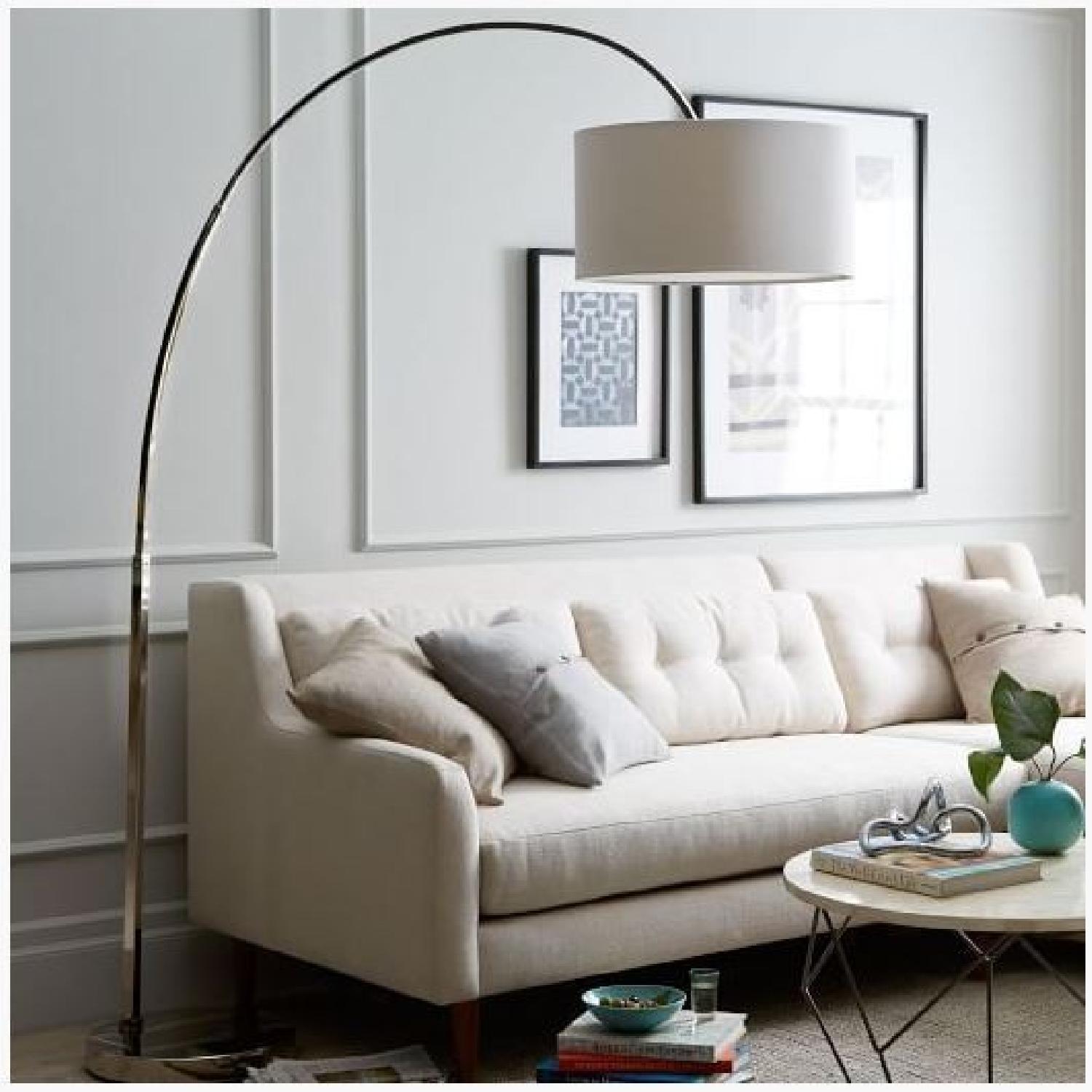 West Elm Overarching Polished Nickel Floor Lamp - image-3