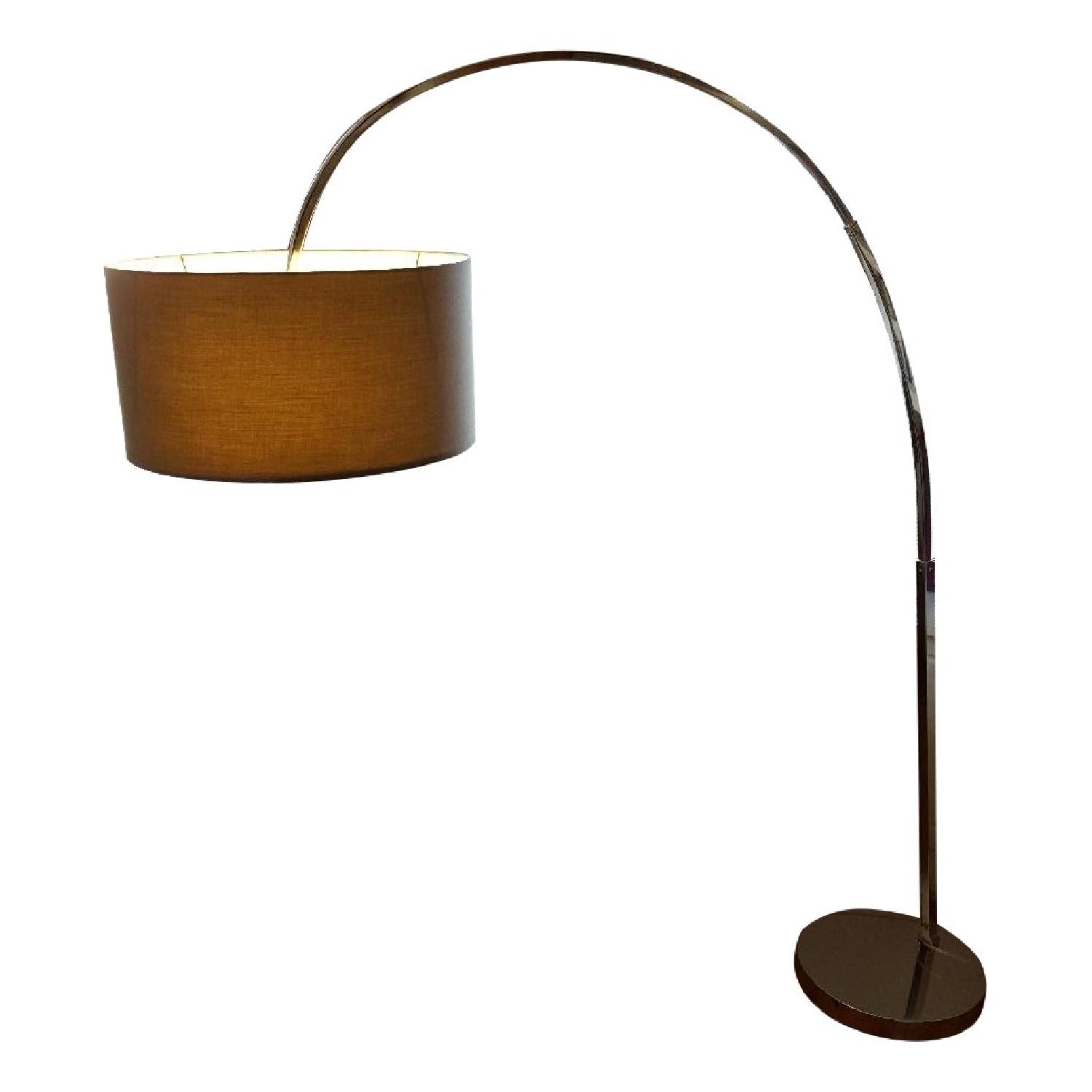 West Elm Overarching Polished Nickel Floor Lamp - image-0