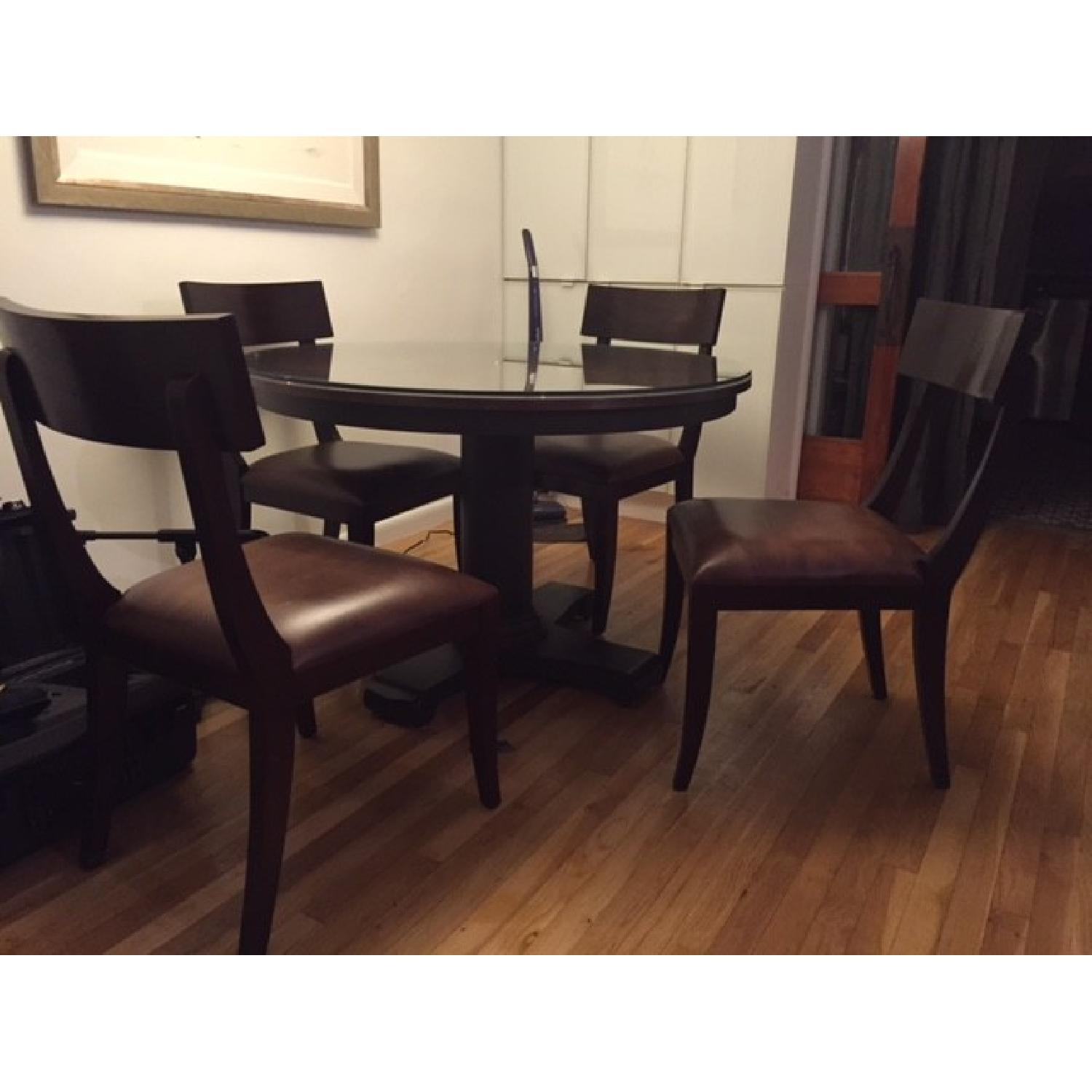 Crate & Barrel Copper Top Dining Table - image-1