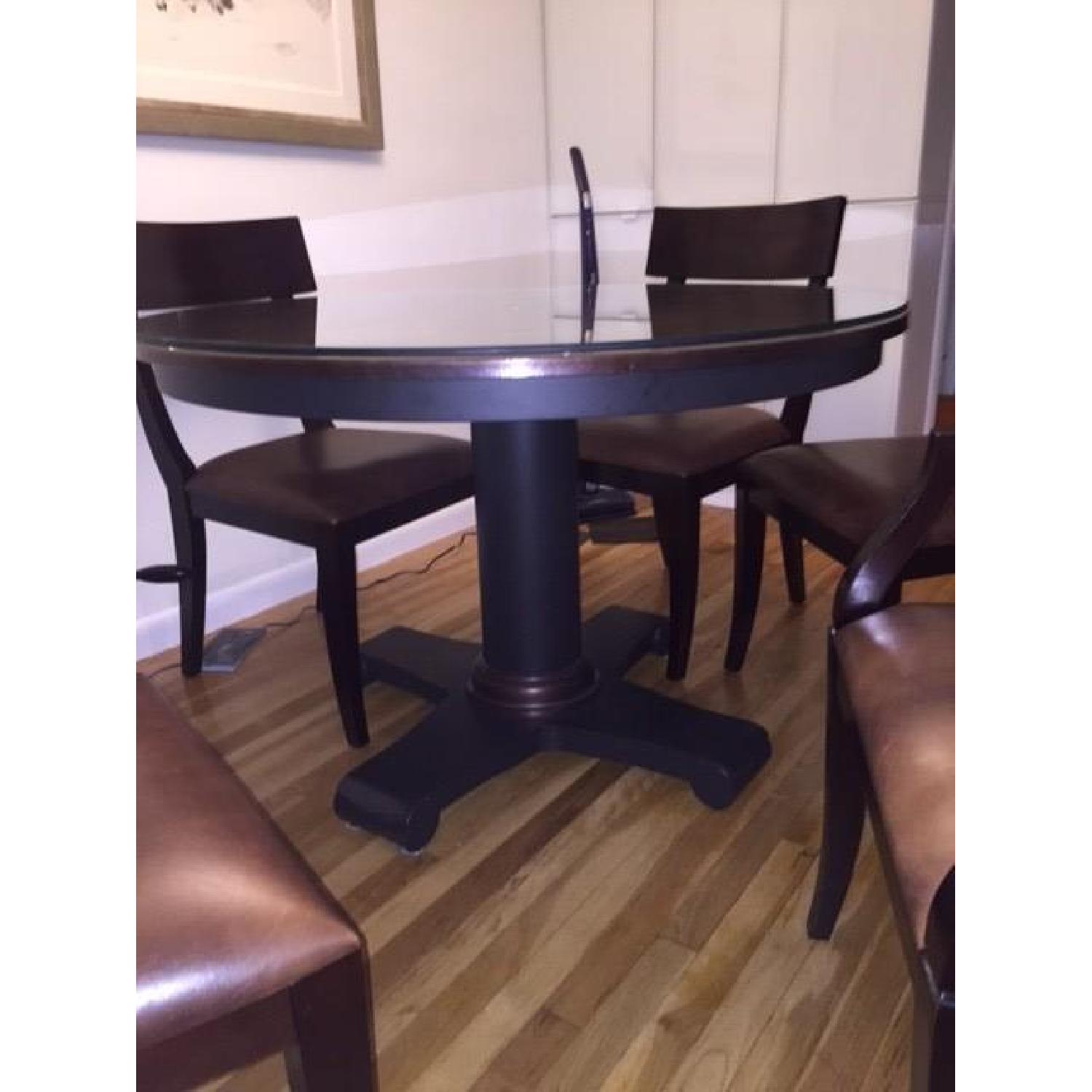 Crate & Barrel Copper Top Dining Table AptDeco