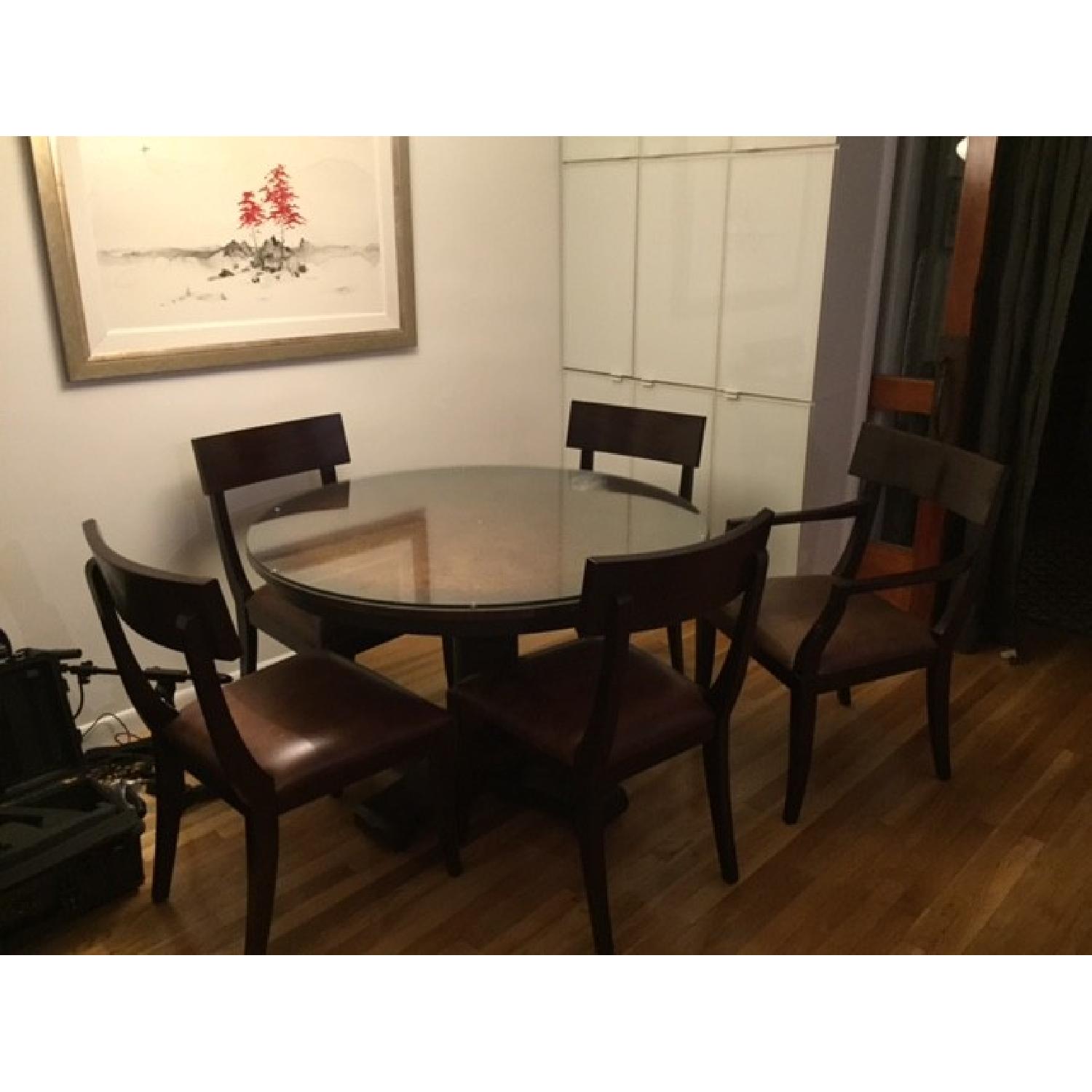 Crate & Barrel Copper Top Dining Table AptDeco