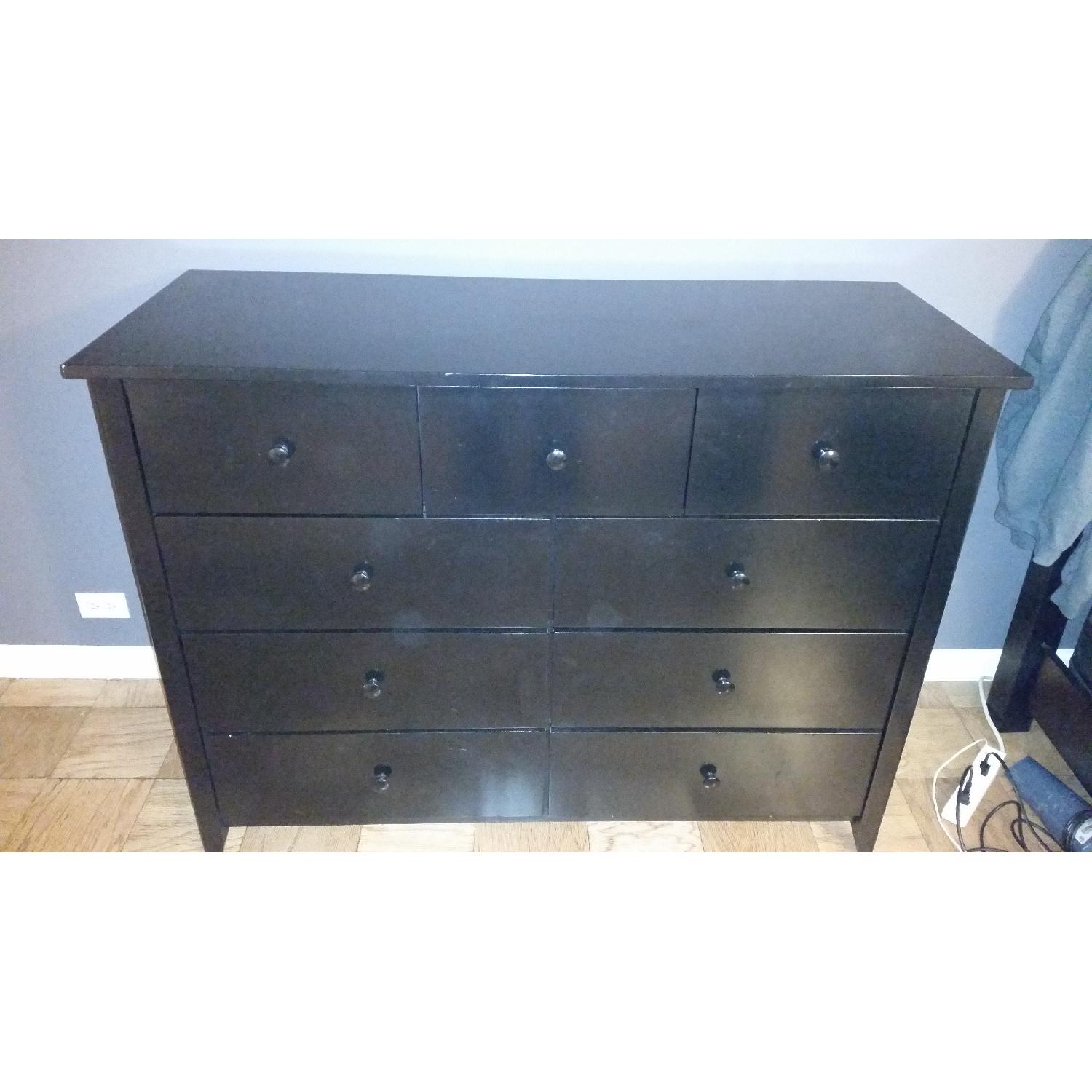 Gothic Cabinet Craft Black 9 Drawer Dresser - AptDeco Gothic Cabinet Craft Black 9 Drawer Dresser - AptDeco