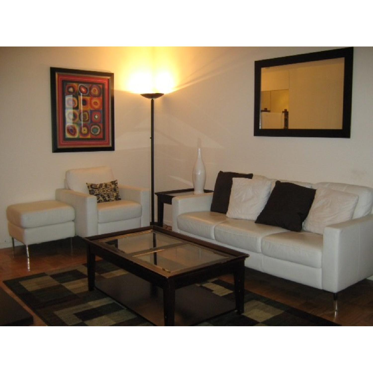 Natuzzi Italsofa White Italian Leather Sofa - image-1