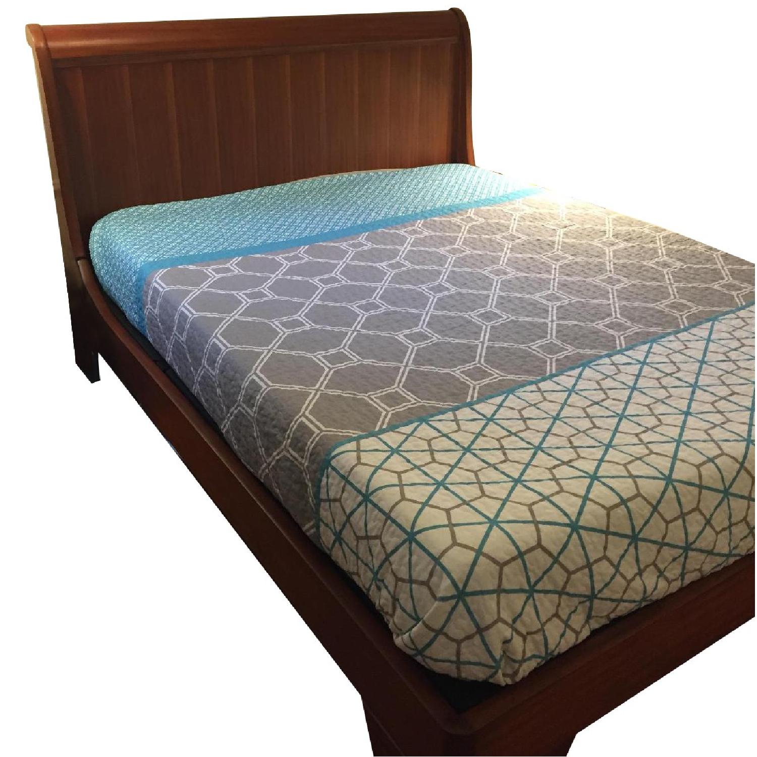 Charles P Rodgers Queen Mahogany Sleigh Bed - image-0