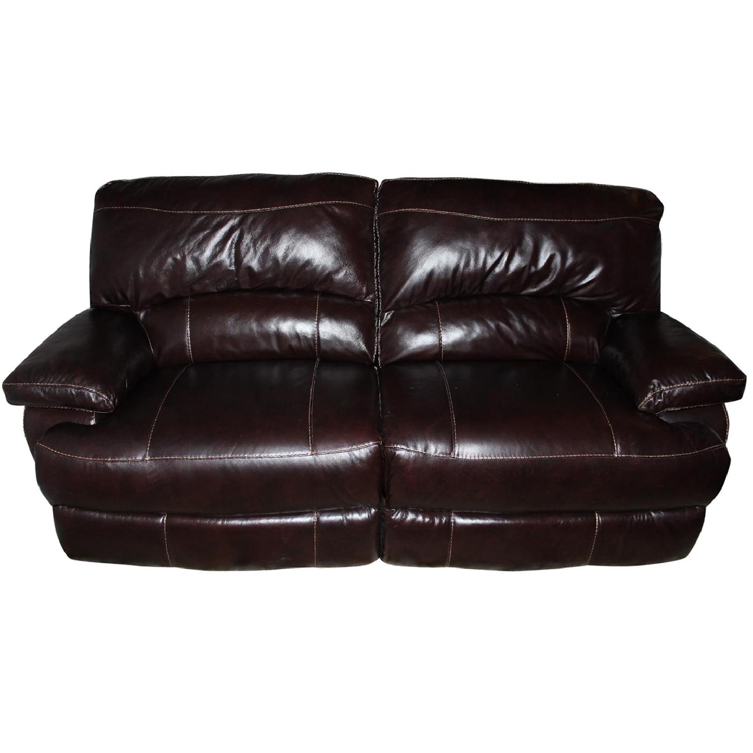 Bob's Leather Power Reclining Console Loveseat AptDeco