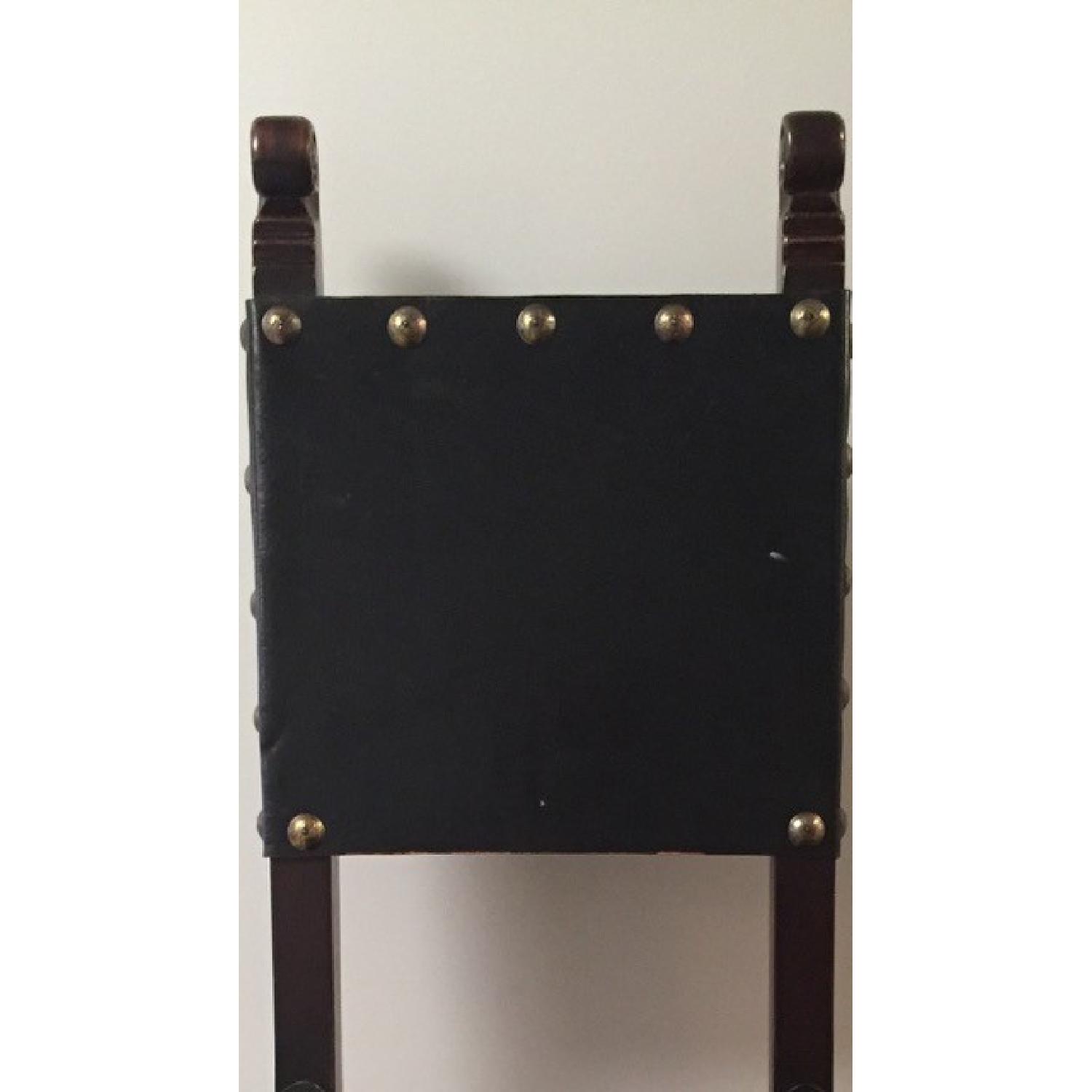Tudor Style Leather Dining Chairs - Set of 4 - image-4