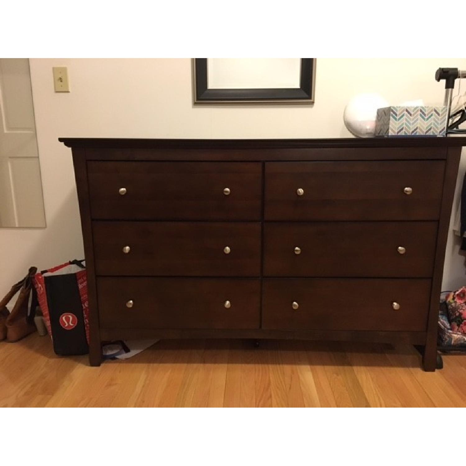 Bob's Espresso Hardwood 6 Drawer Dresser AptDeco