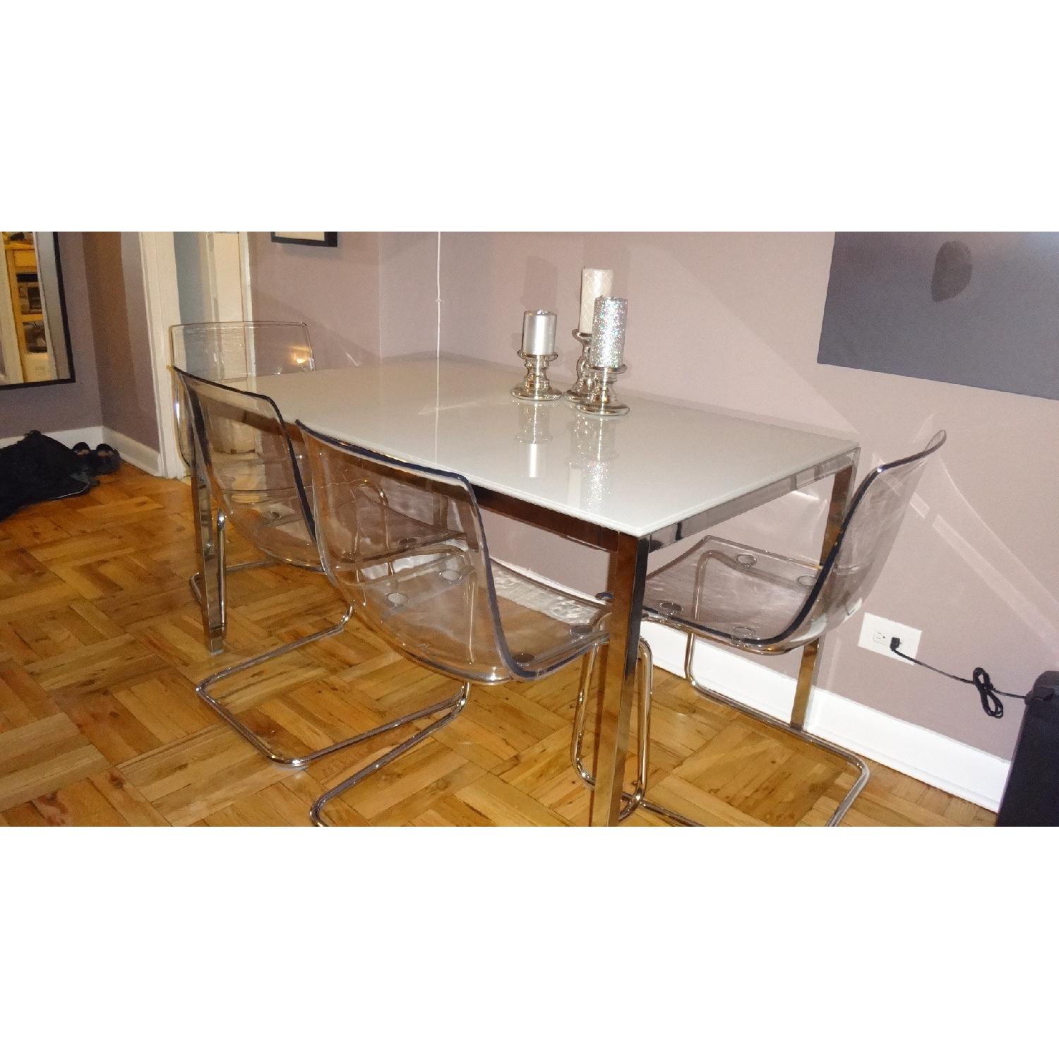 【引渡し済み】IKEA TORSBYデスク /TOBIAS 4脚 DOCKSTA / TOBIAS table and 4 chairs, white white/brown/red, 401/2