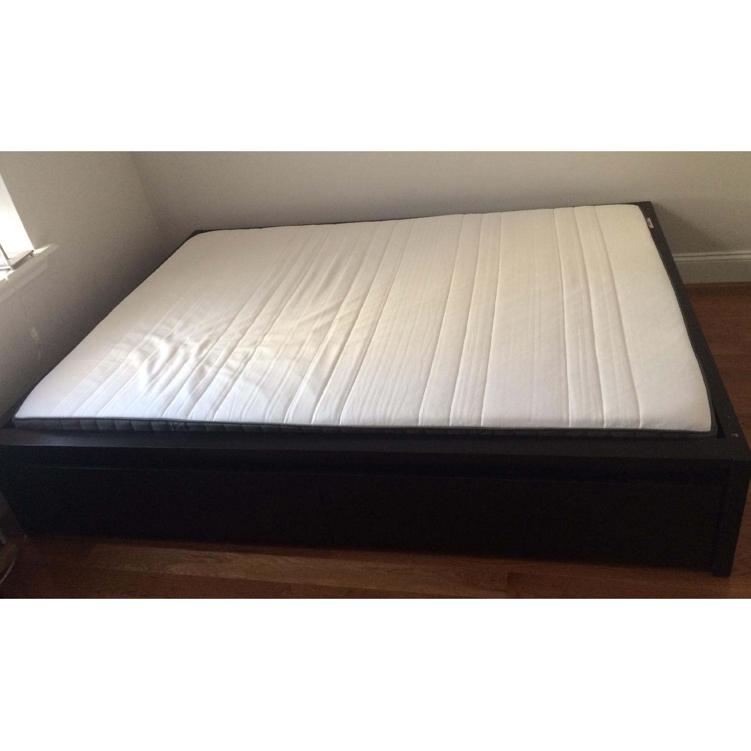 Ikea Malm Full Size Storage Bed w/ Slatted Bed Base AptDeco