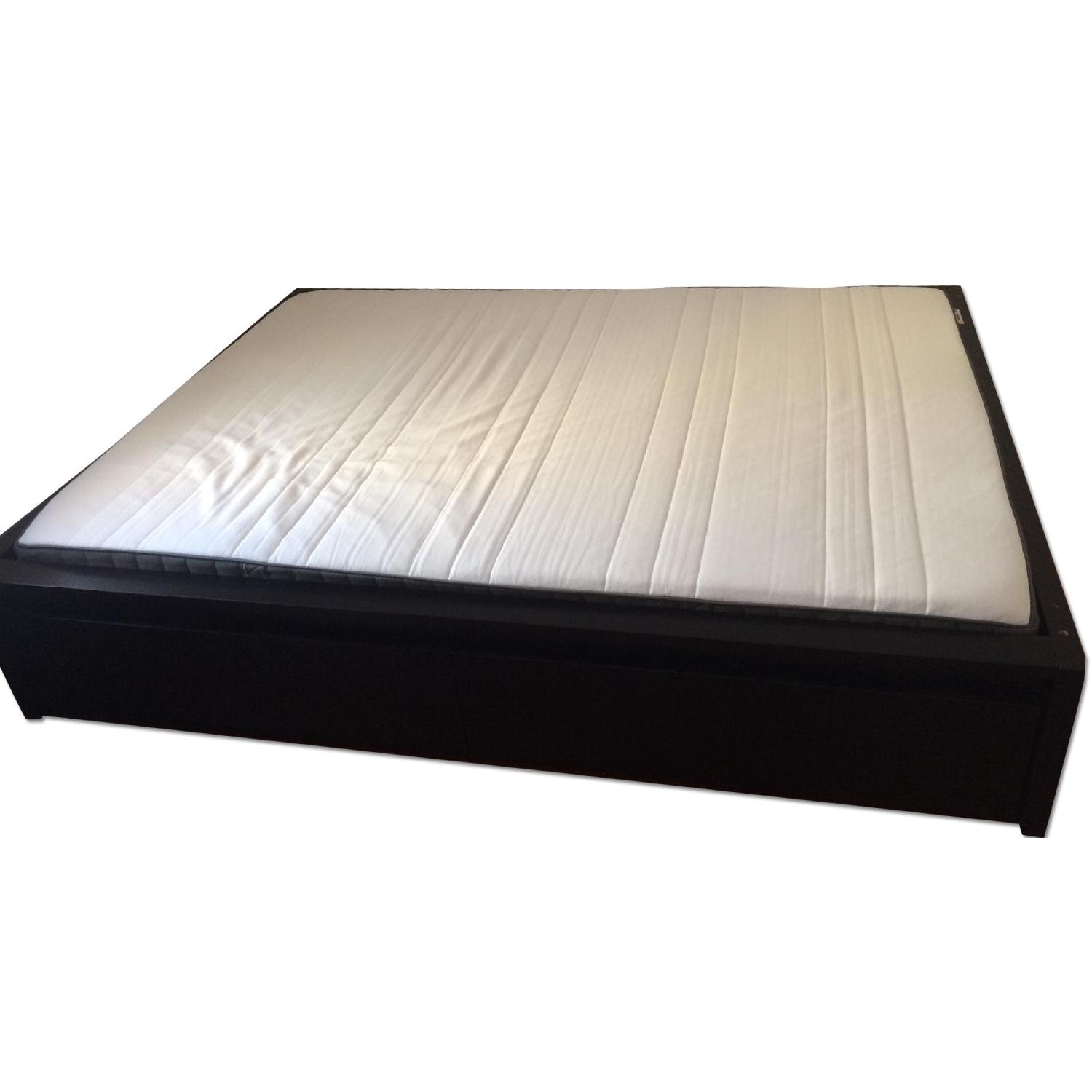 Ikea Malm Full Size Storage Bed w/ Slatted Bed Base AptDeco